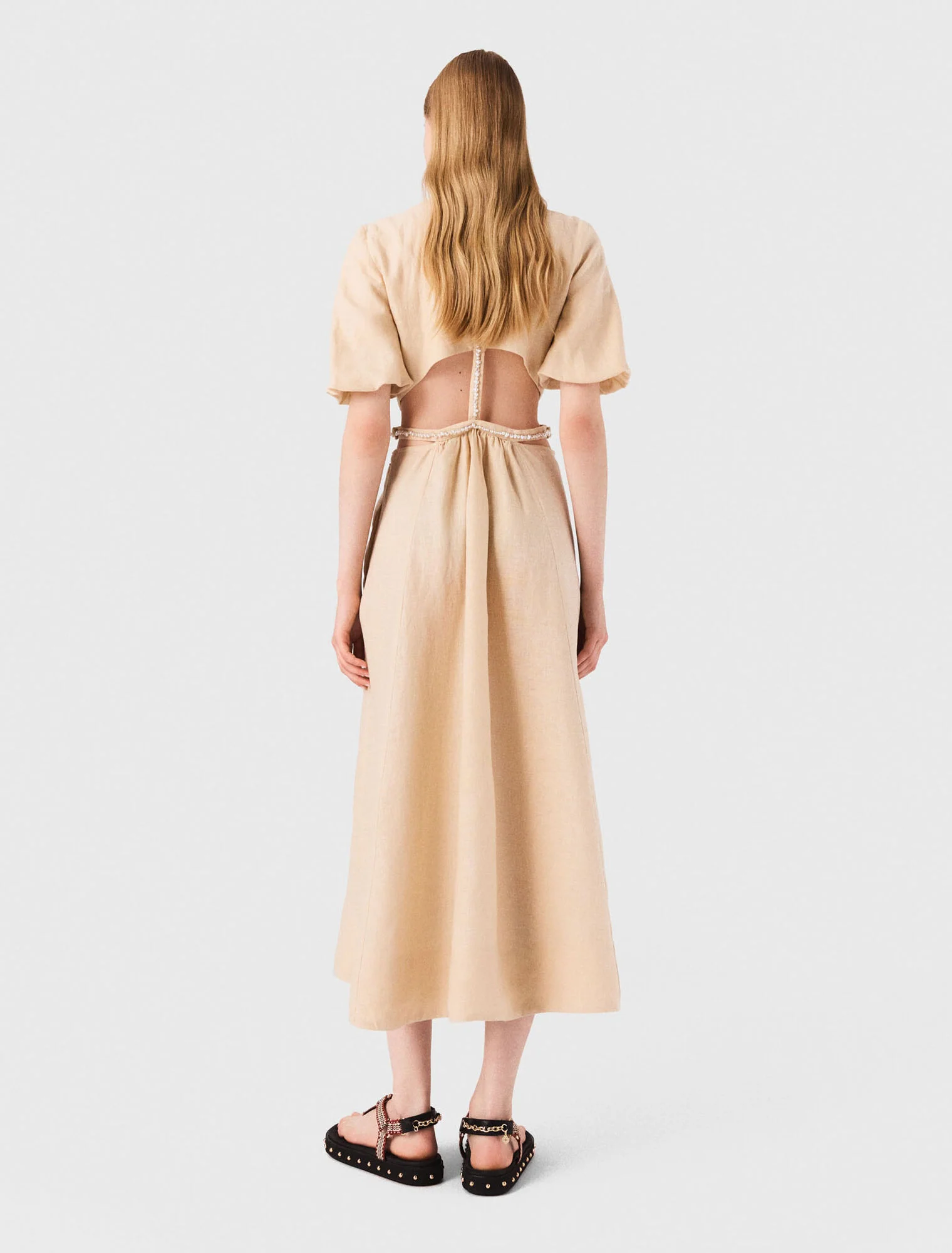 Linen maxi dress Beige - Image 3