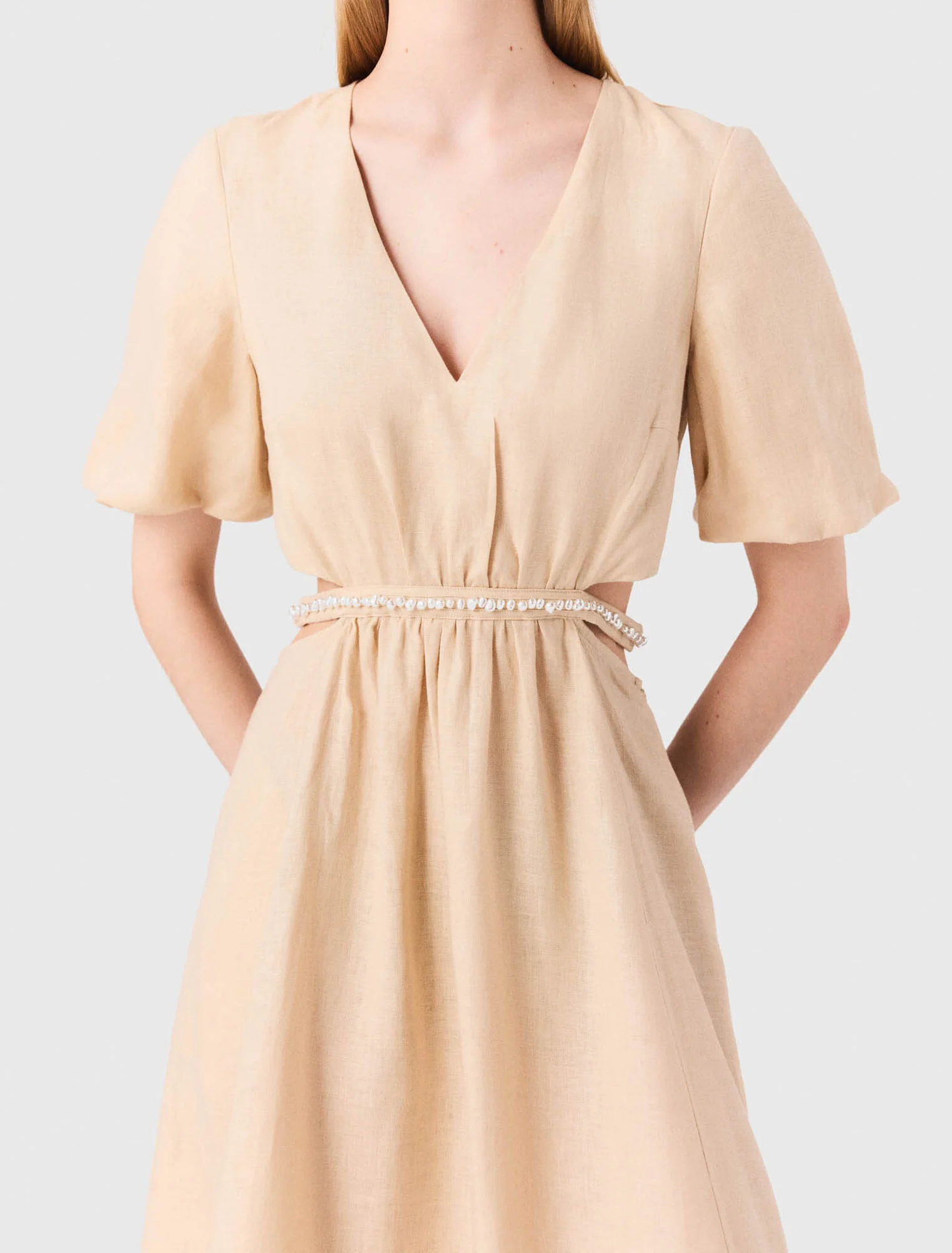 Linen maxi dress Beige - Image 5