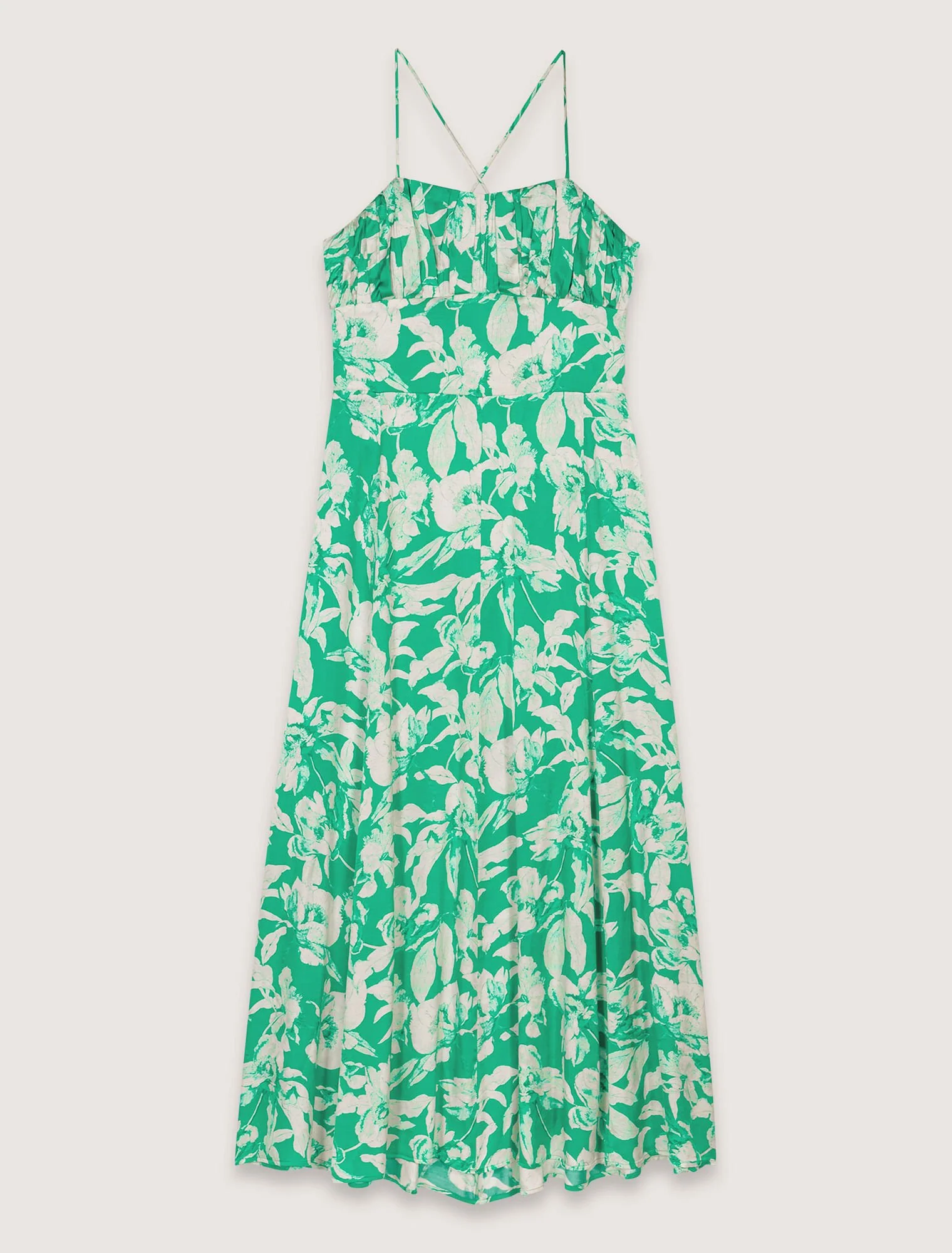 Patterned maxi dress Ecru/Green Floral Print - Image 6