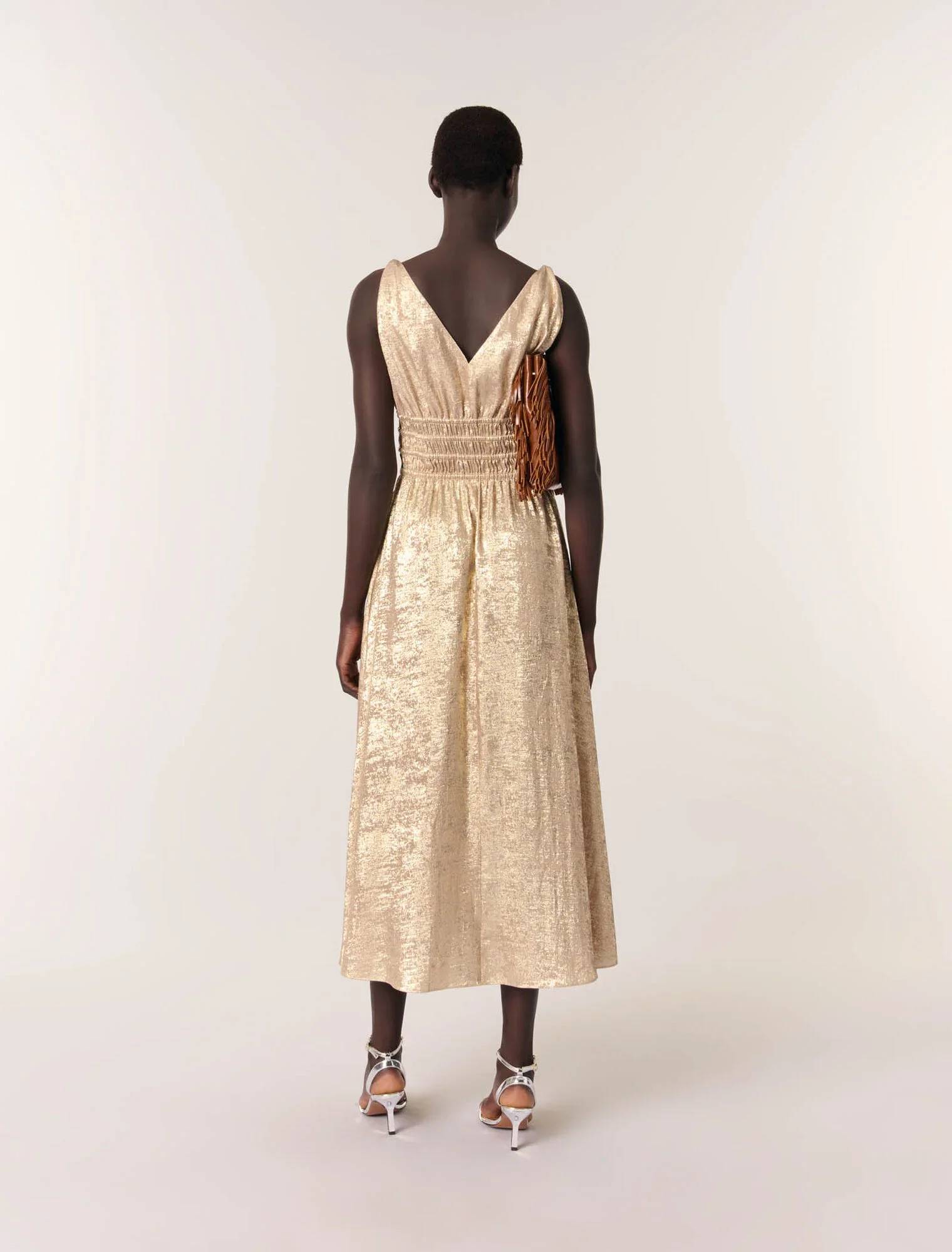 Metallic maxi dress Gold - Image 3
