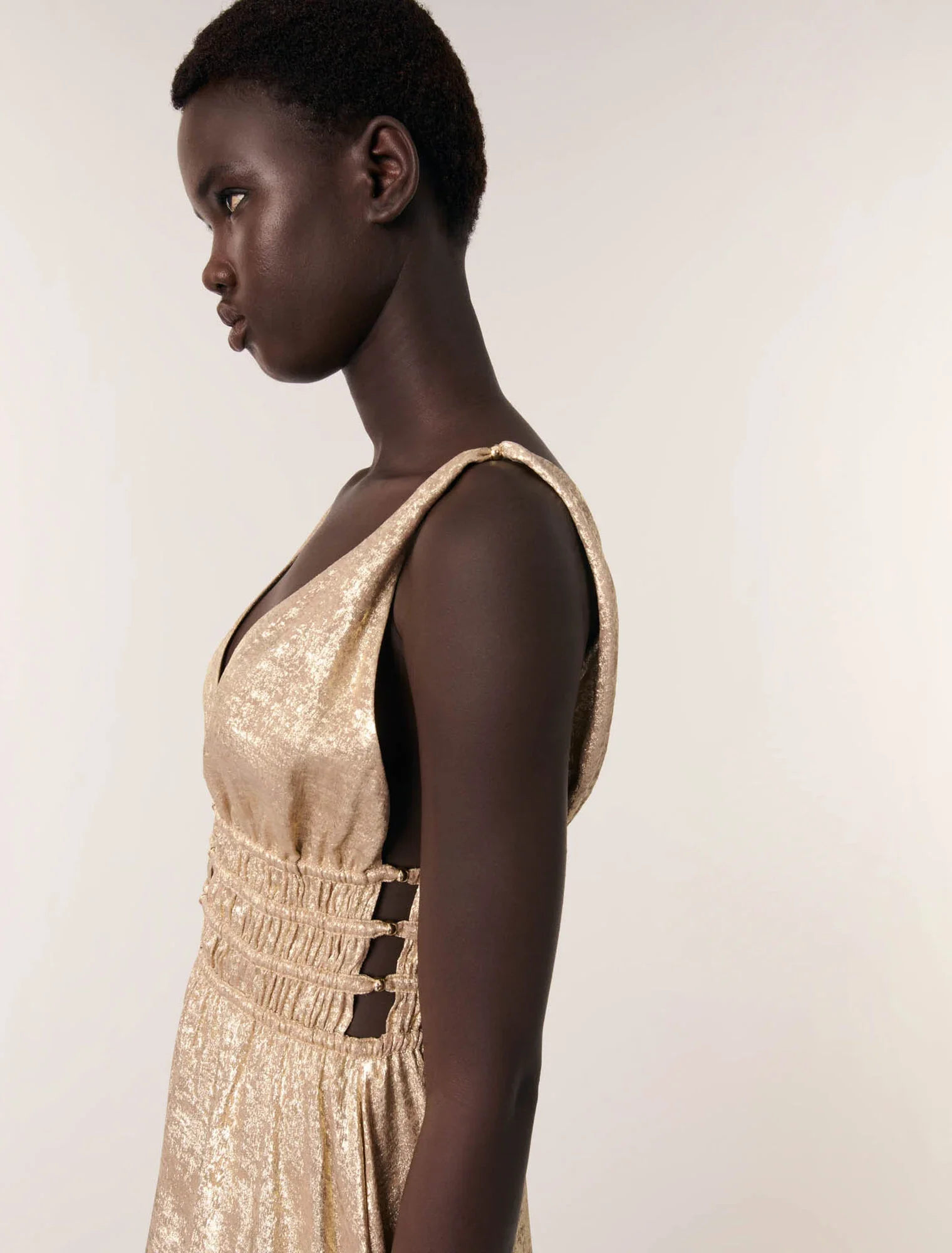 Metallic maxi dress Gold - Image 6