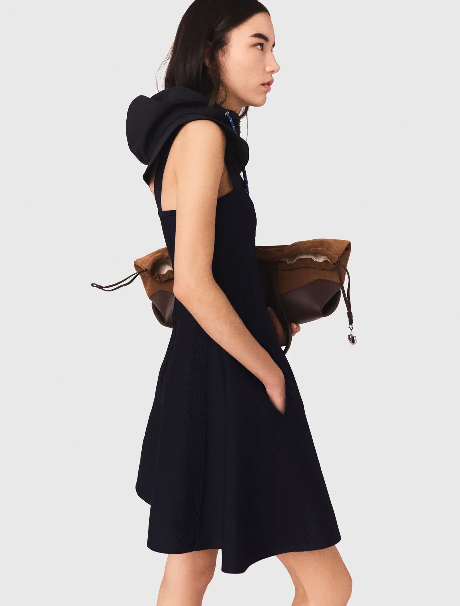 Short babydoll knit dress Navy - Image 2