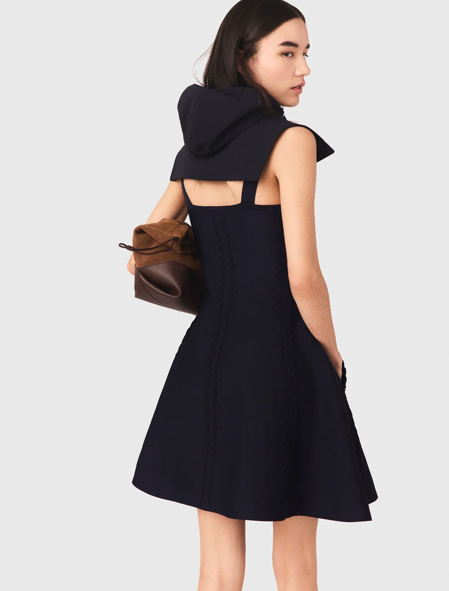 Short babydoll knit dress Navy - Image 3