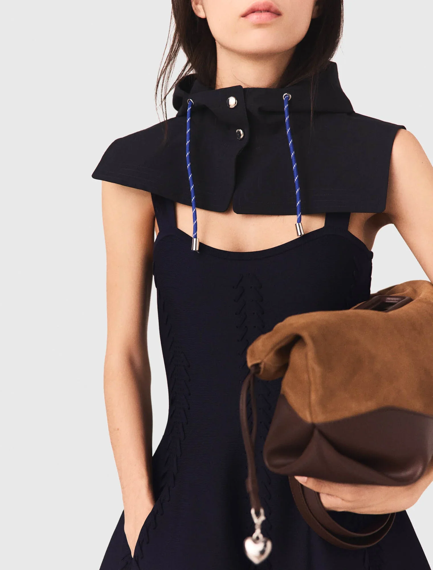 Short babydoll knit dress Navy - Image 5