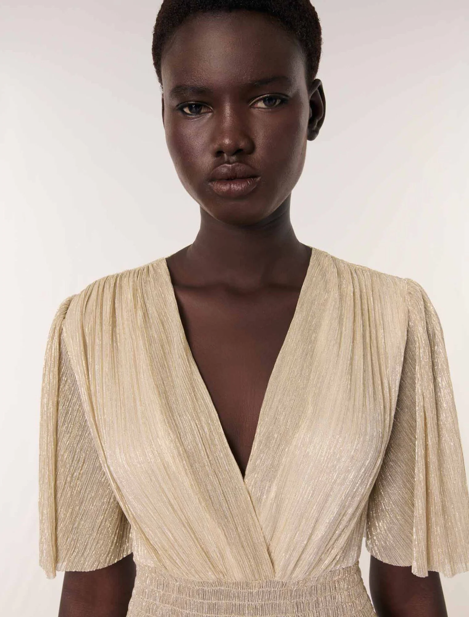 Metallic ruffled dress Gold Silver - Image 5
