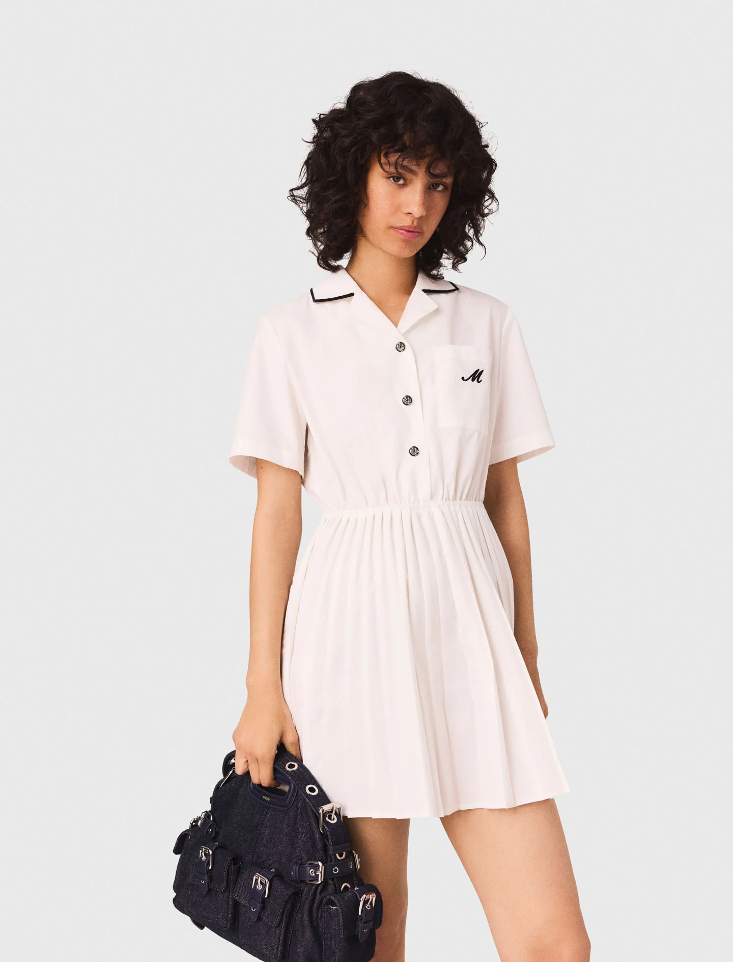 Short sleeve shirt dress White - Image 2