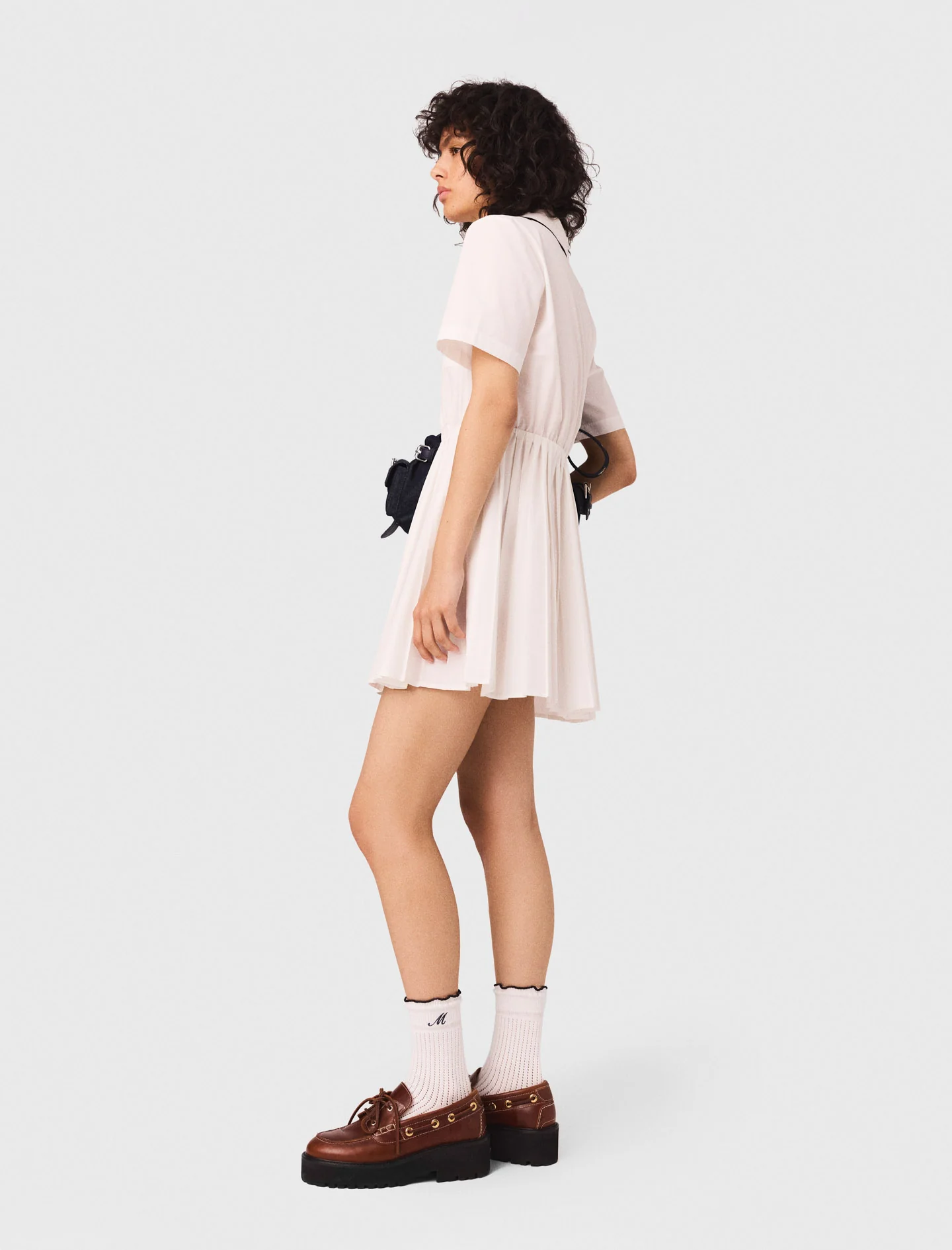 Short sleeve shirt dress White - Image 3