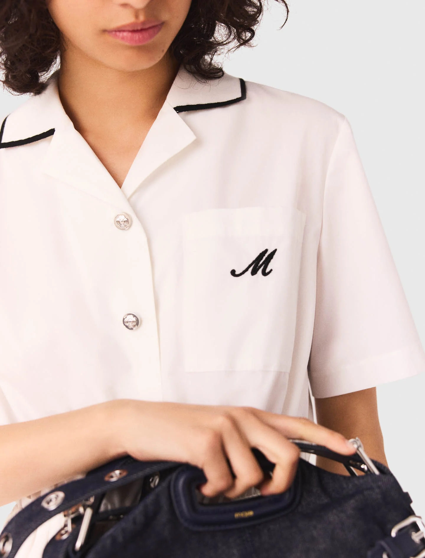 Short sleeve shirt dress White - Image 5