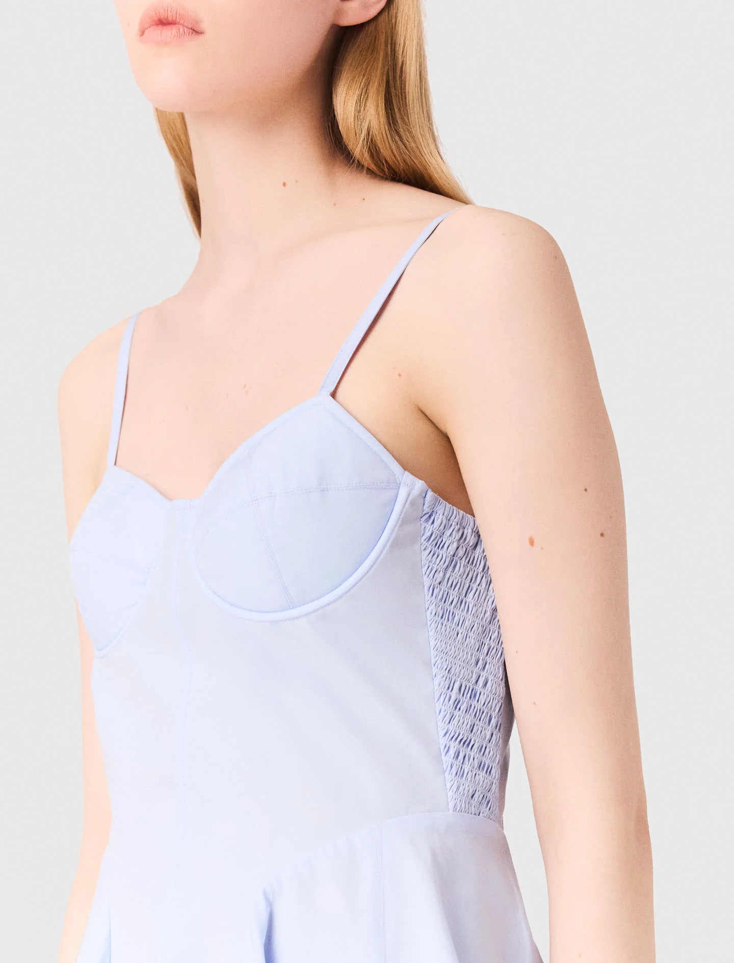 Short cotton babydoll dress Light Blue - Image 6