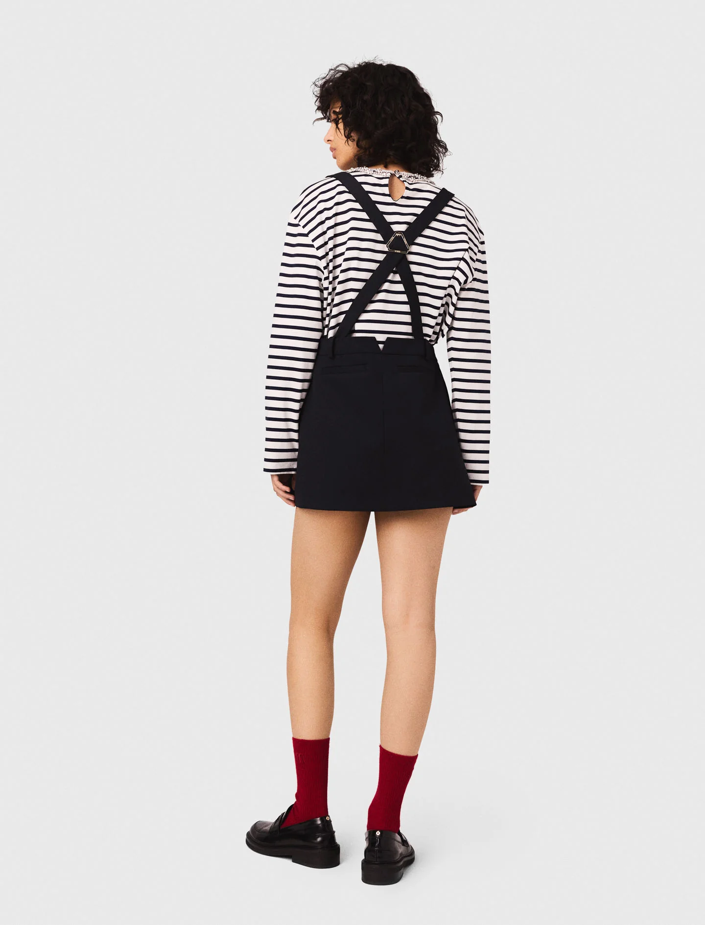 Pinafore strap dress Navy - Image 3