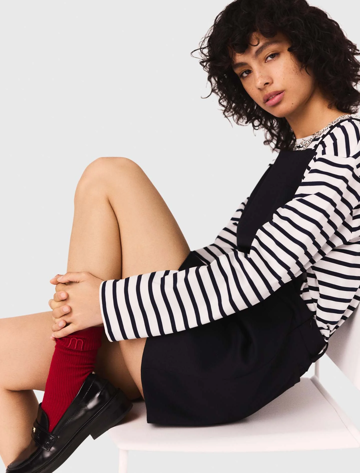 Pinafore strap dress Navy - Image 4