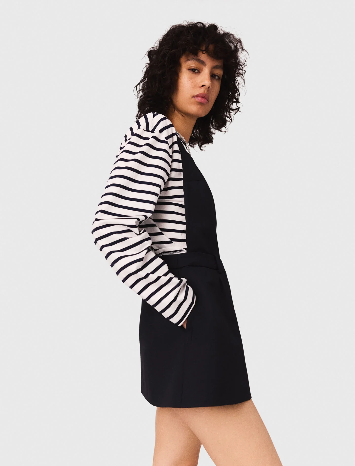Pinafore strap dress Navy - Image 6