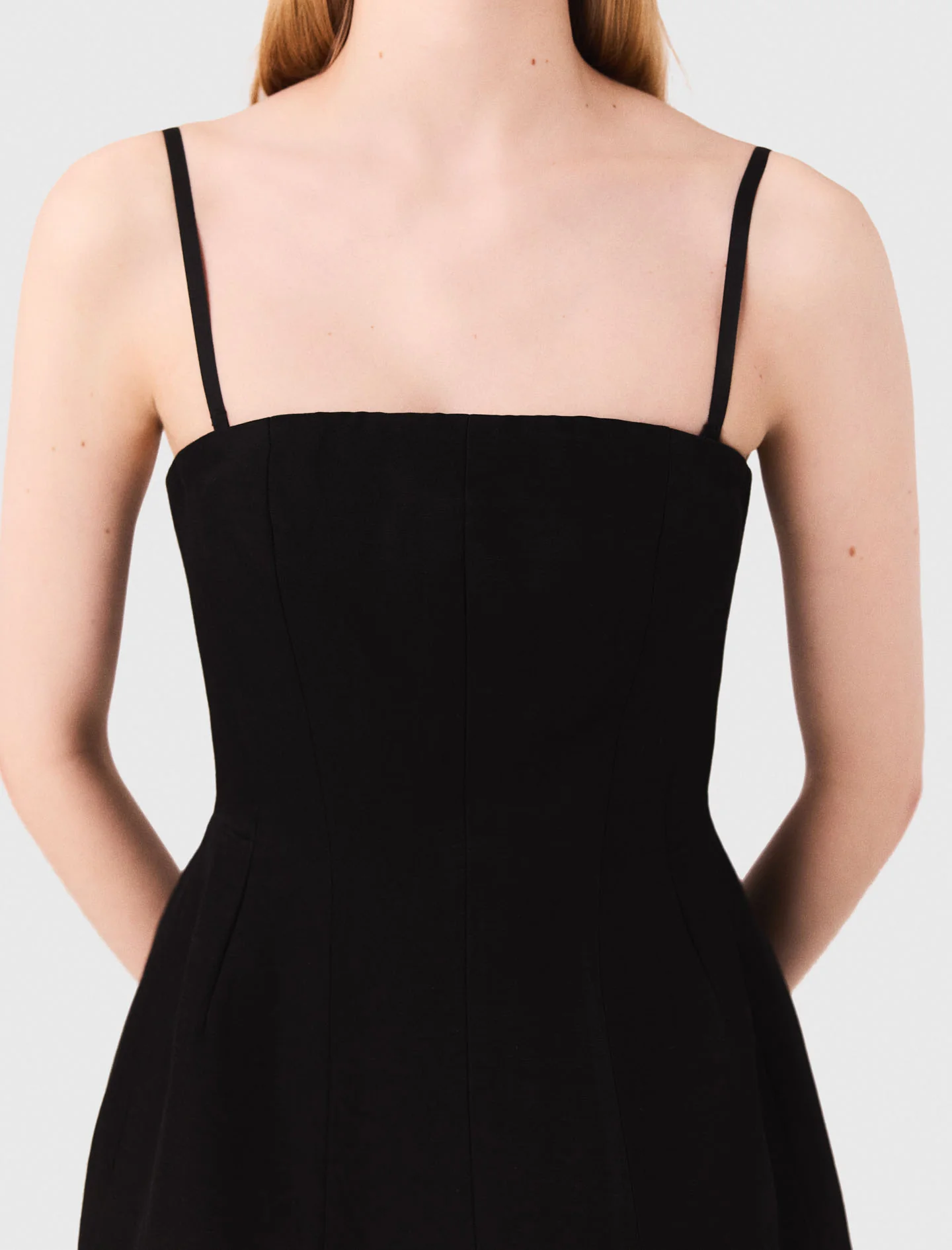 Short linen bustier dress Black - Image 2