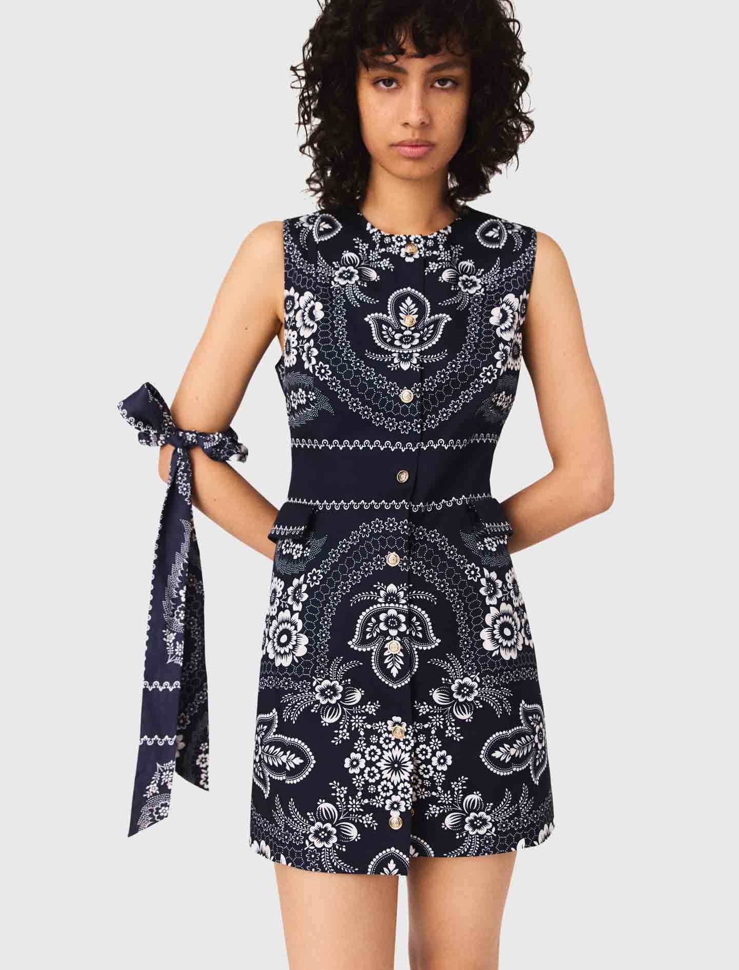Patterned shift dress Navy Bandana Print - Image 4