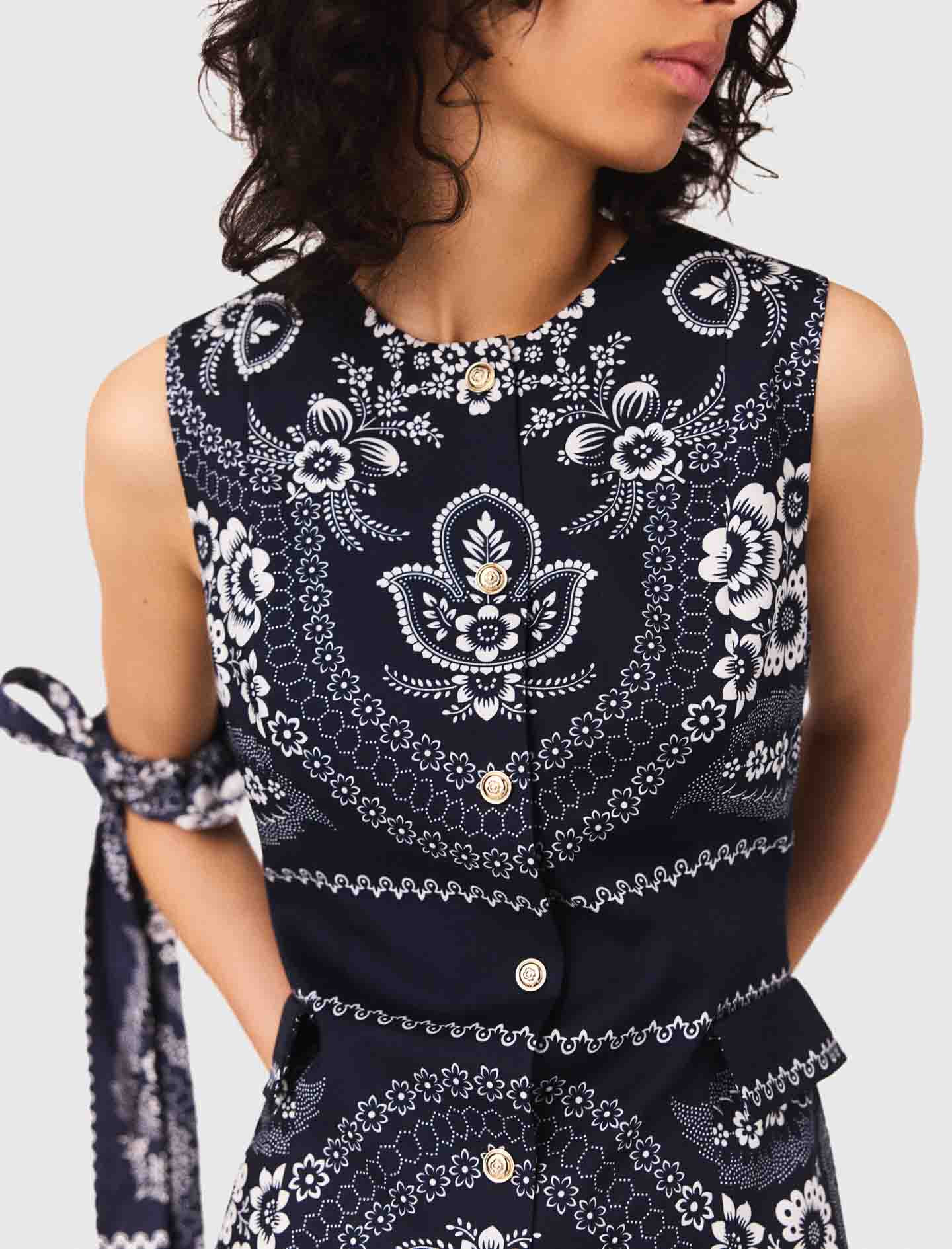 Patterned shift dress Navy Bandana Print - Image 6