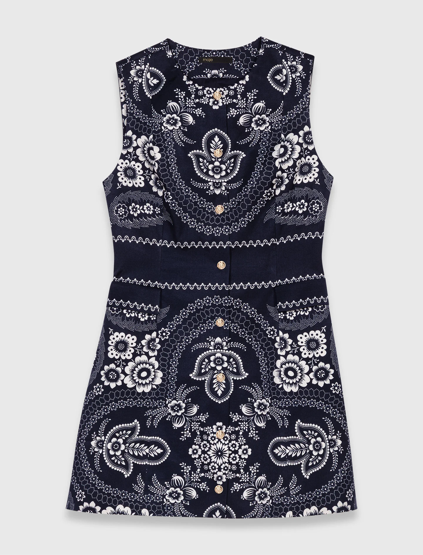 Patterned shift dress Navy Bandana Print - Image 7