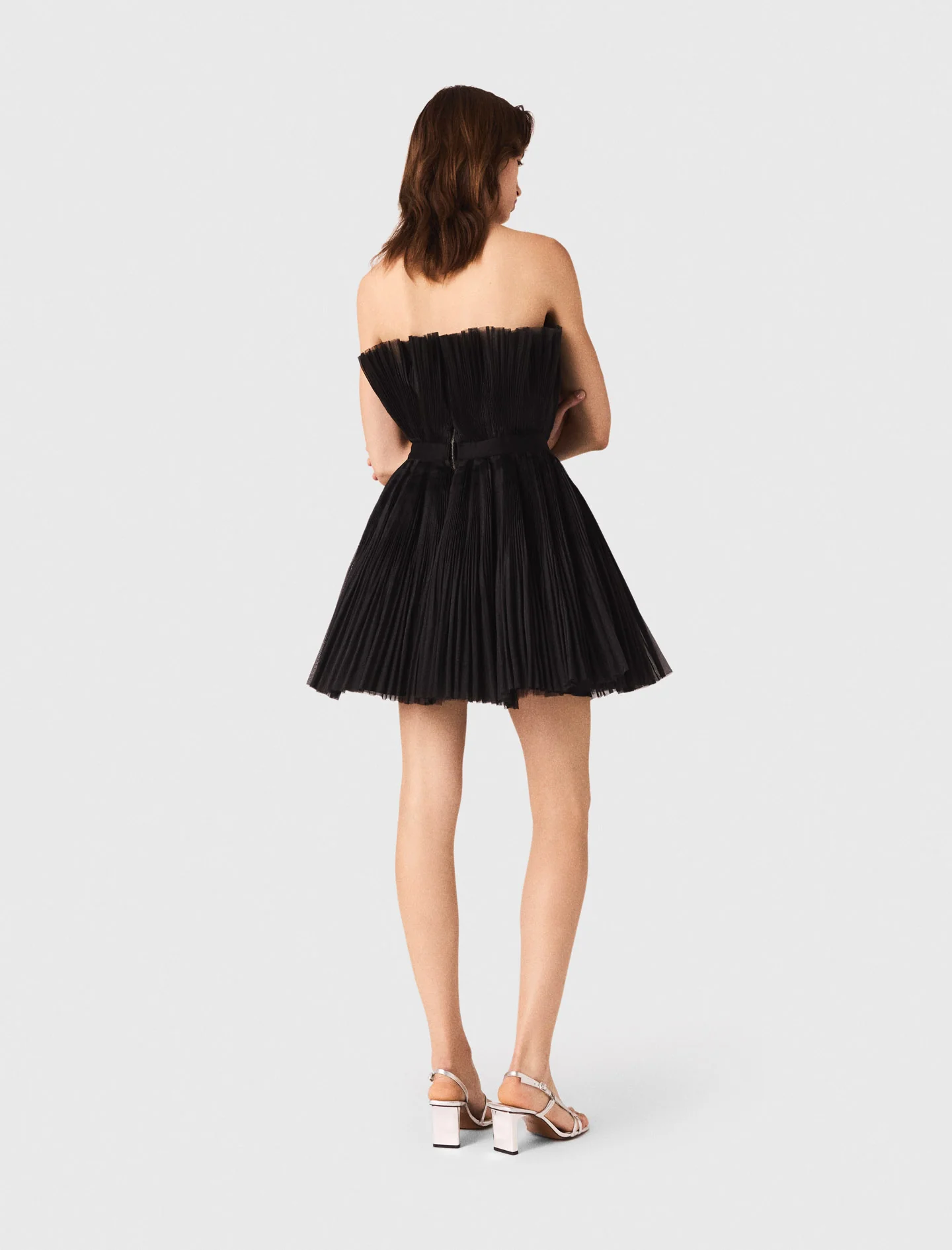Tulle and organza bustier dress Black - Image 6