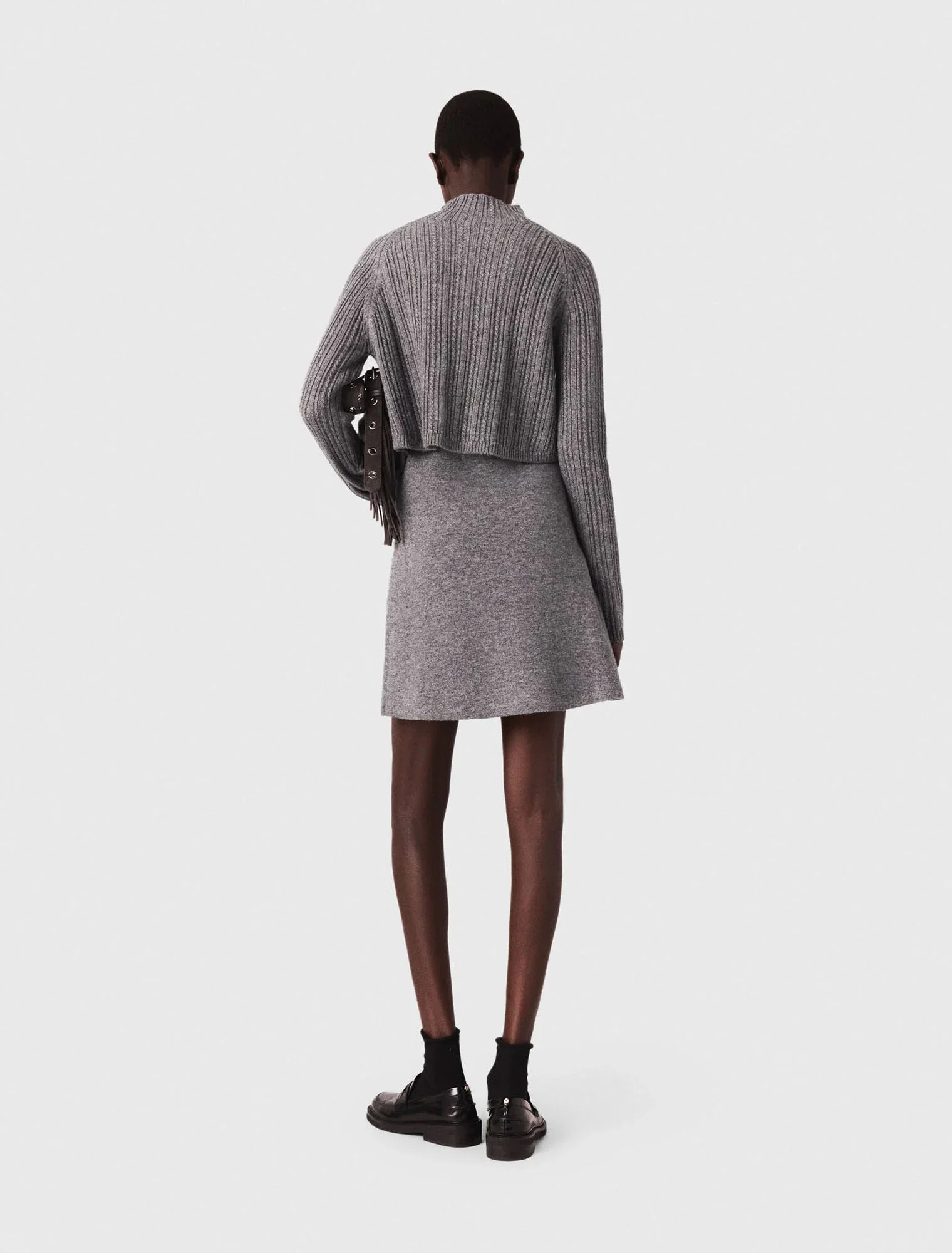 Knit dress with removable jumper Grey - Image 3