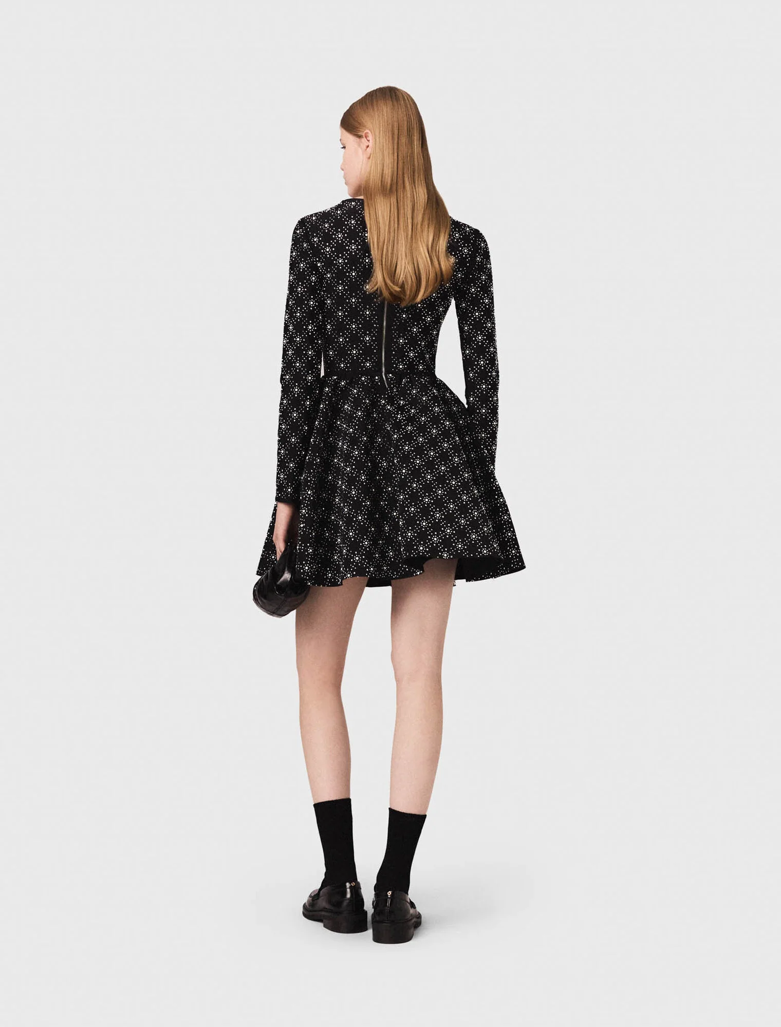 Pearl and rhinestone skater dress Black - Image 2