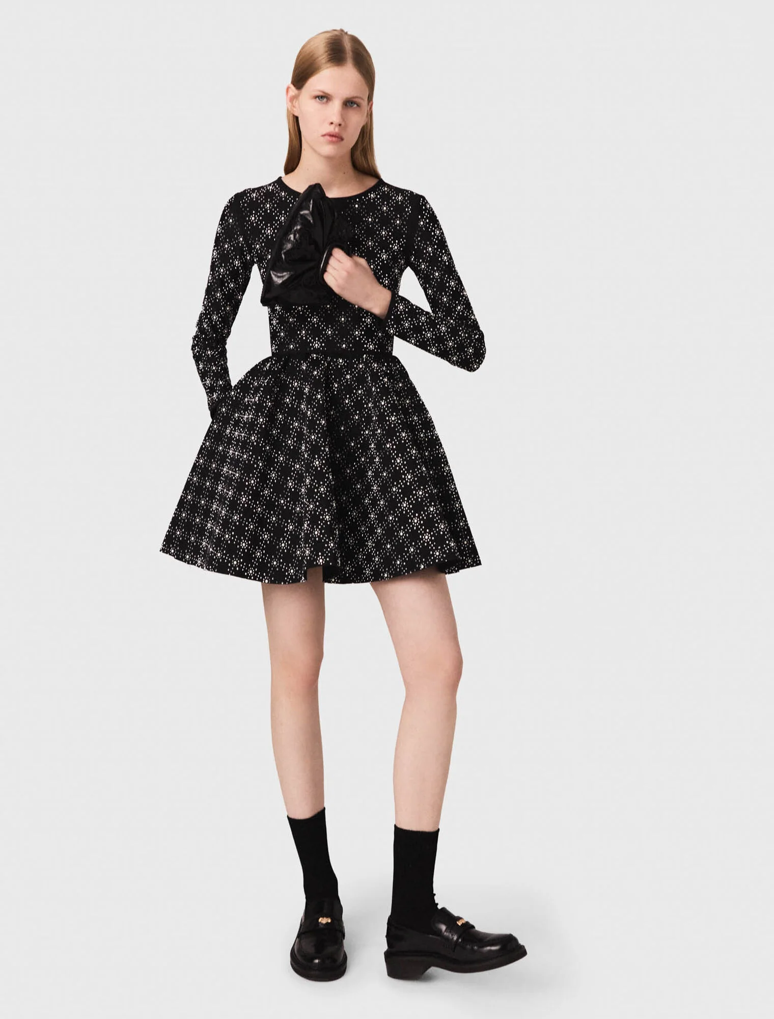 Pearl and rhinestone skater dress Black - Image 5