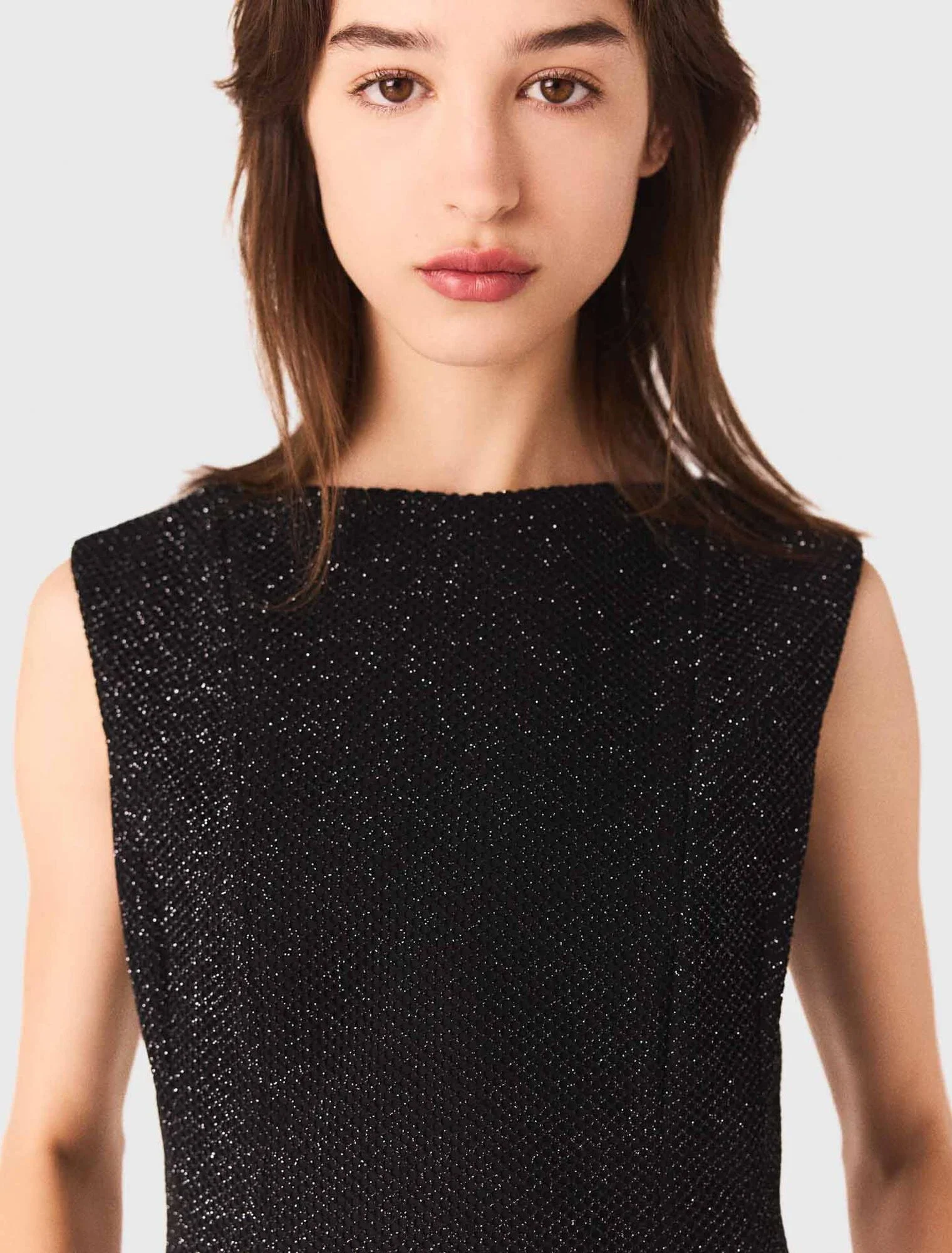 Rhinestone flared short dress Black - Image 5