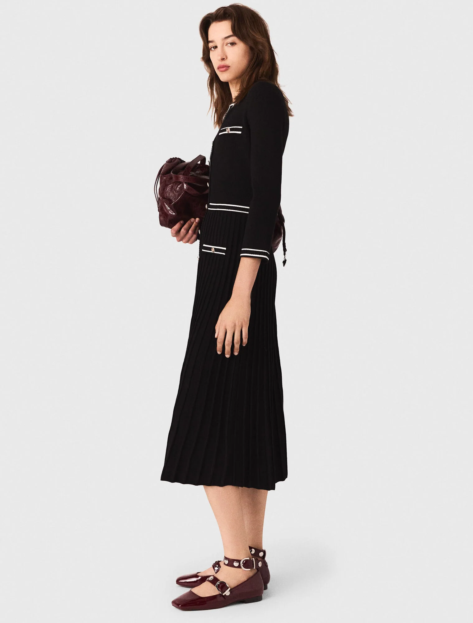 Knit midi dress Black - Image 2
