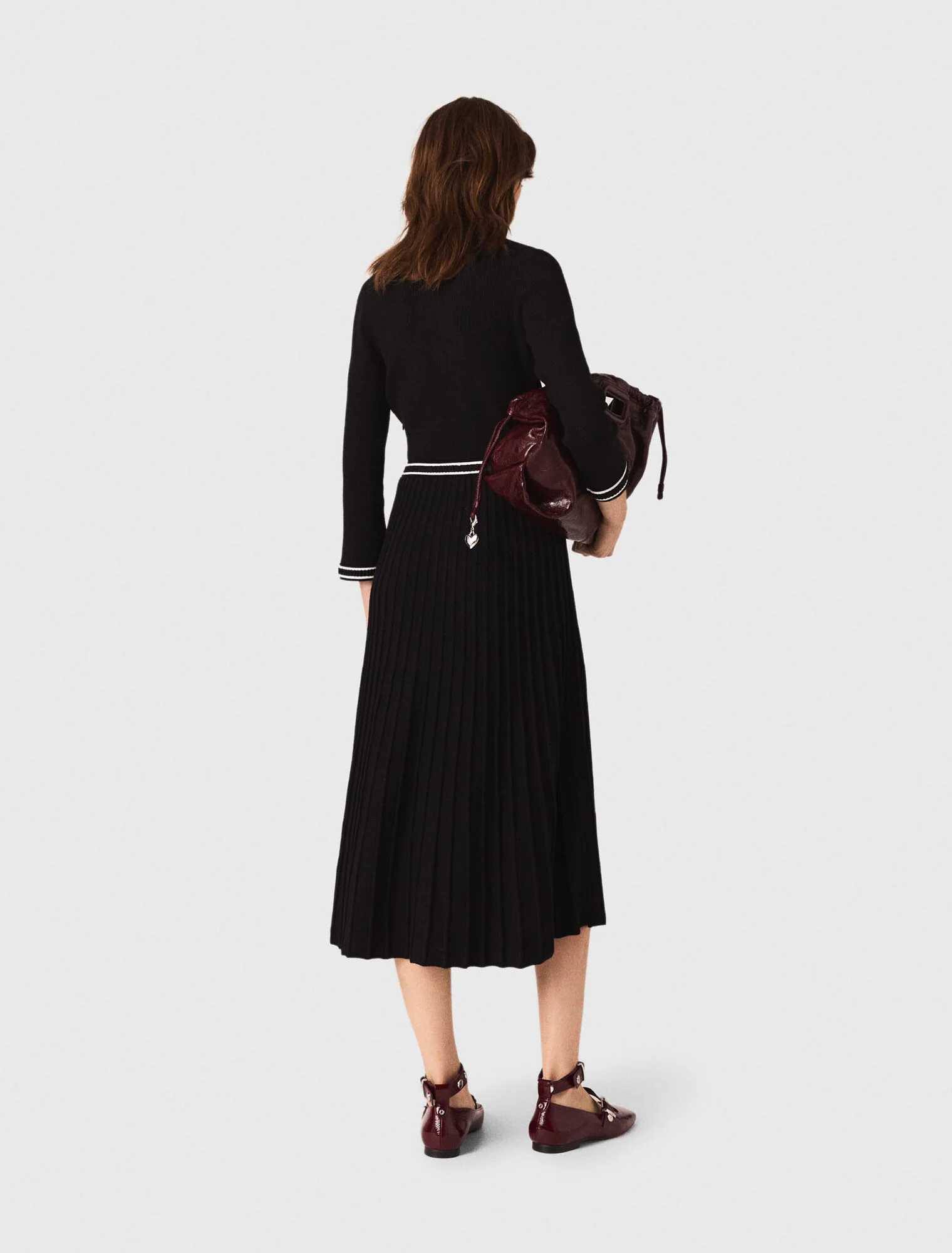 Knit midi dress Black - Image 3
