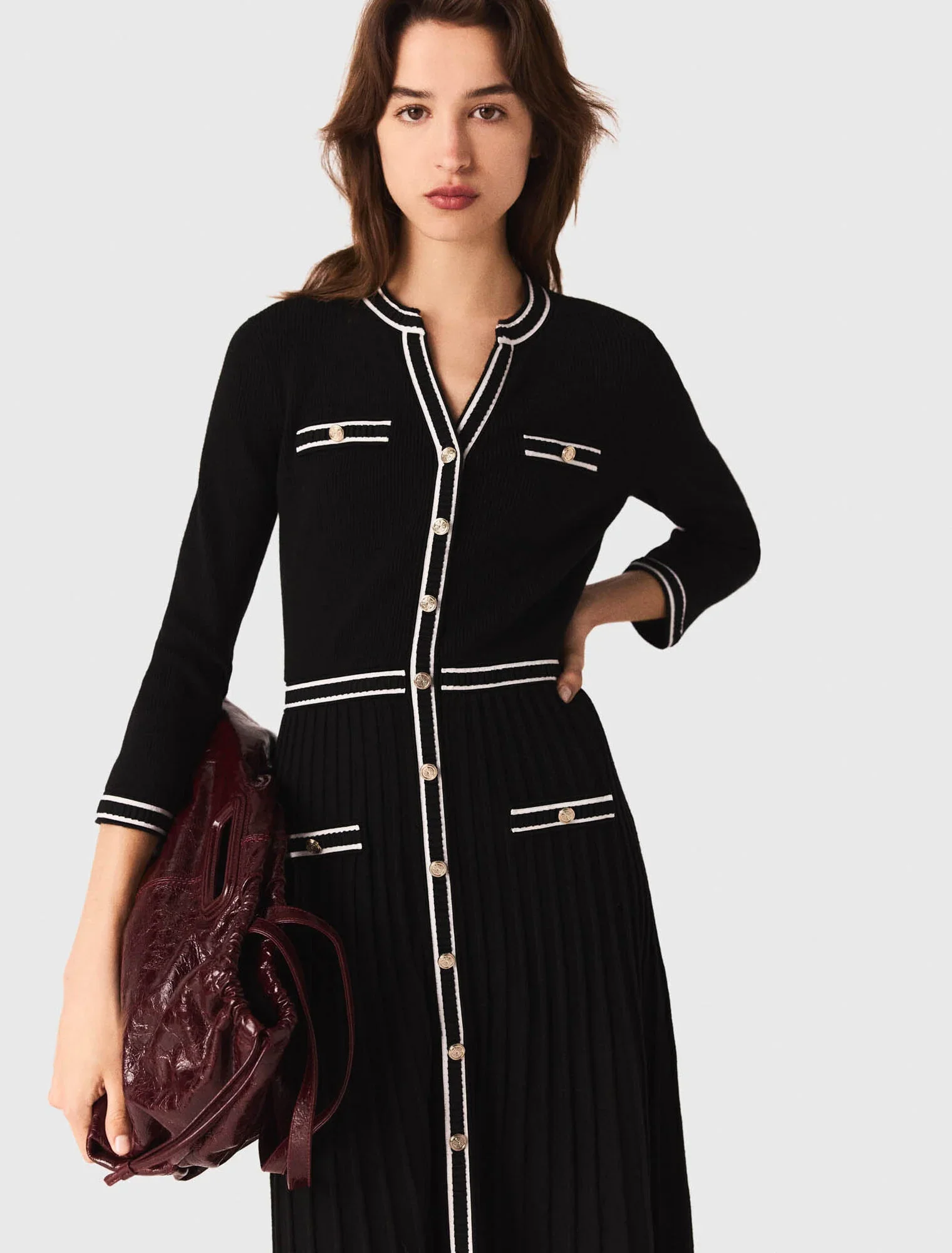 Knit midi dress Black - Image 5