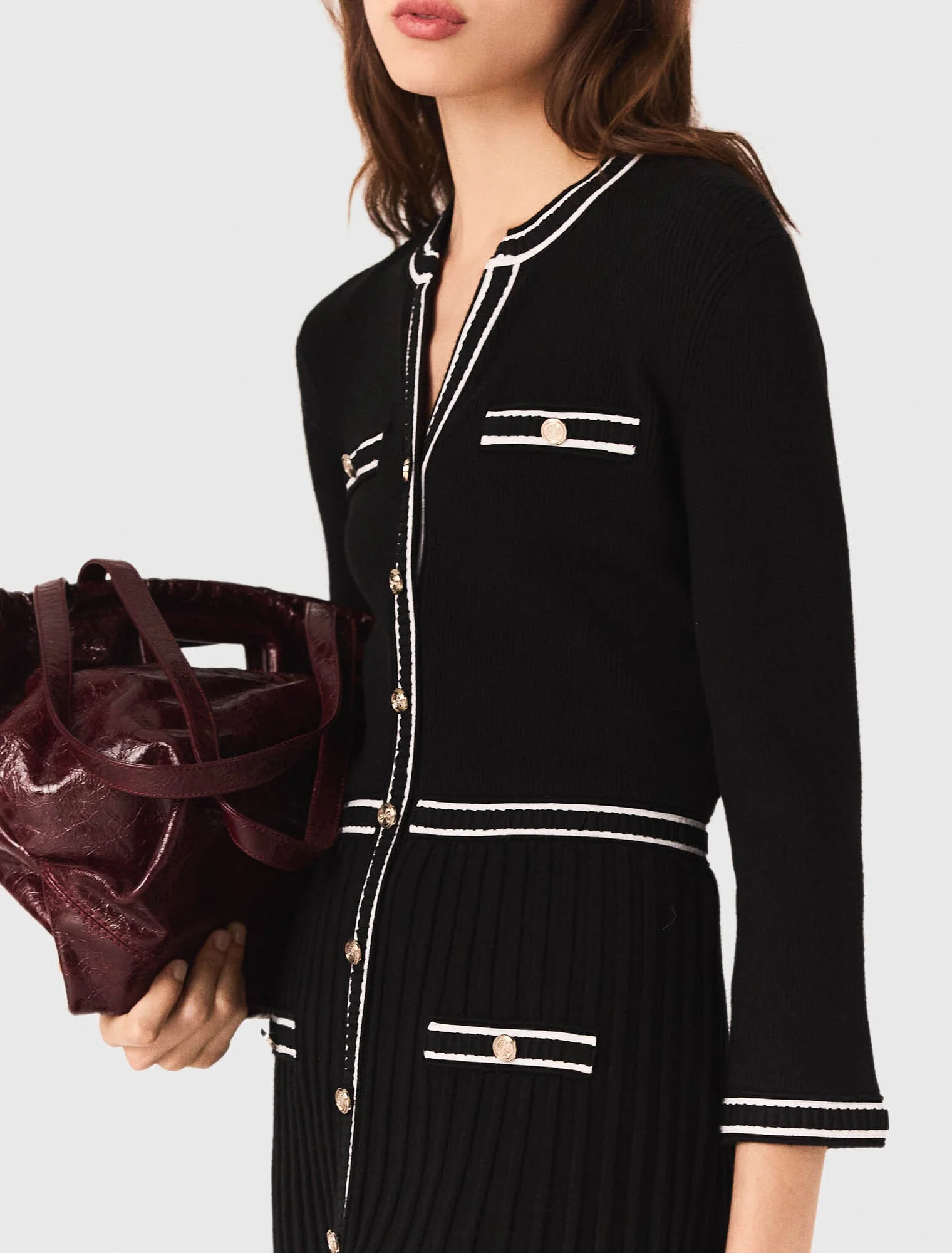 Knit midi dress Black - Image 6
