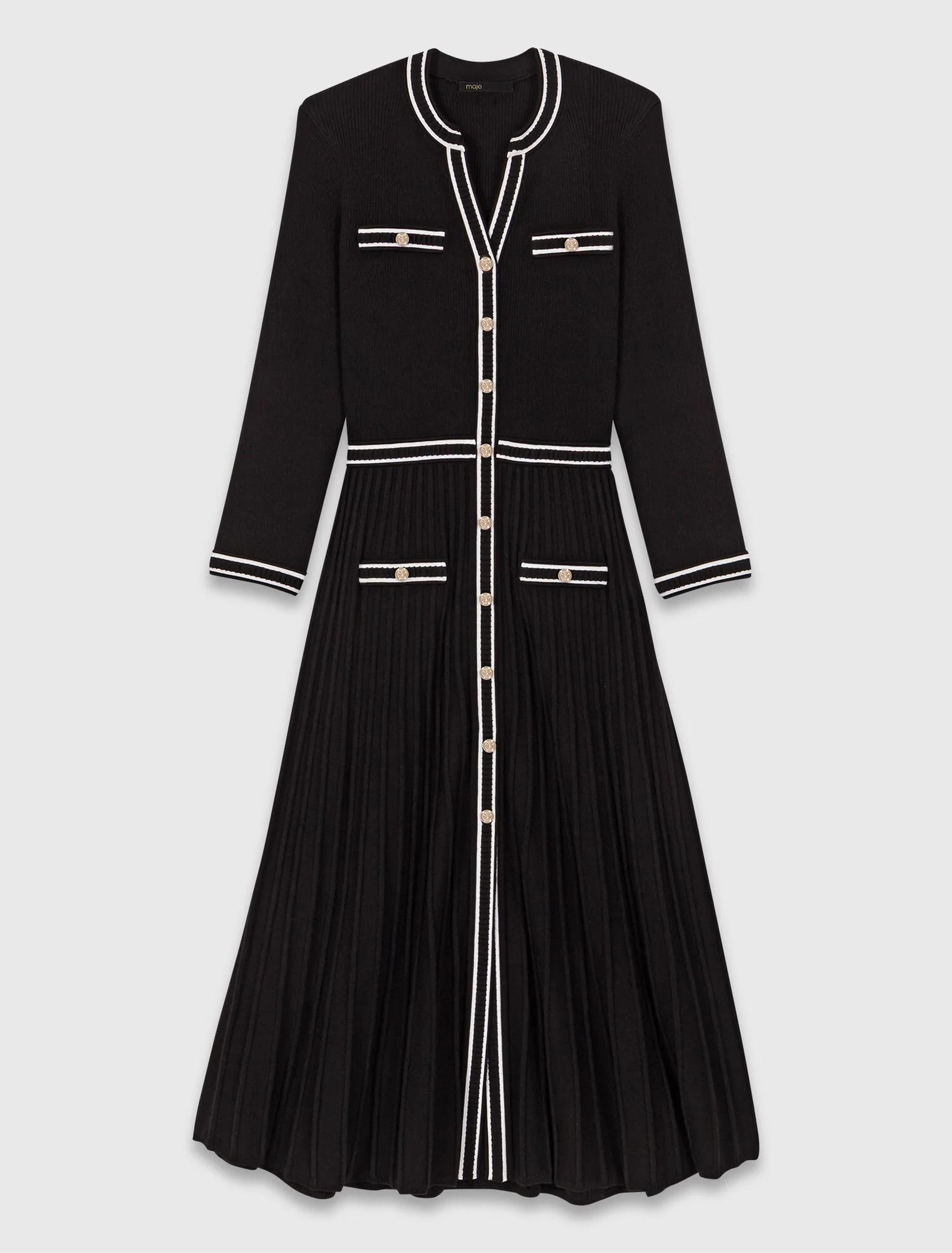 Knit midi dress Black - Image 7