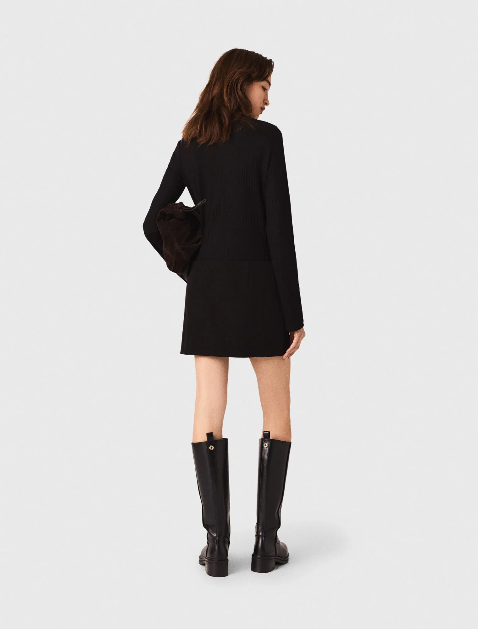 Short high-neck dress Black - Image 3