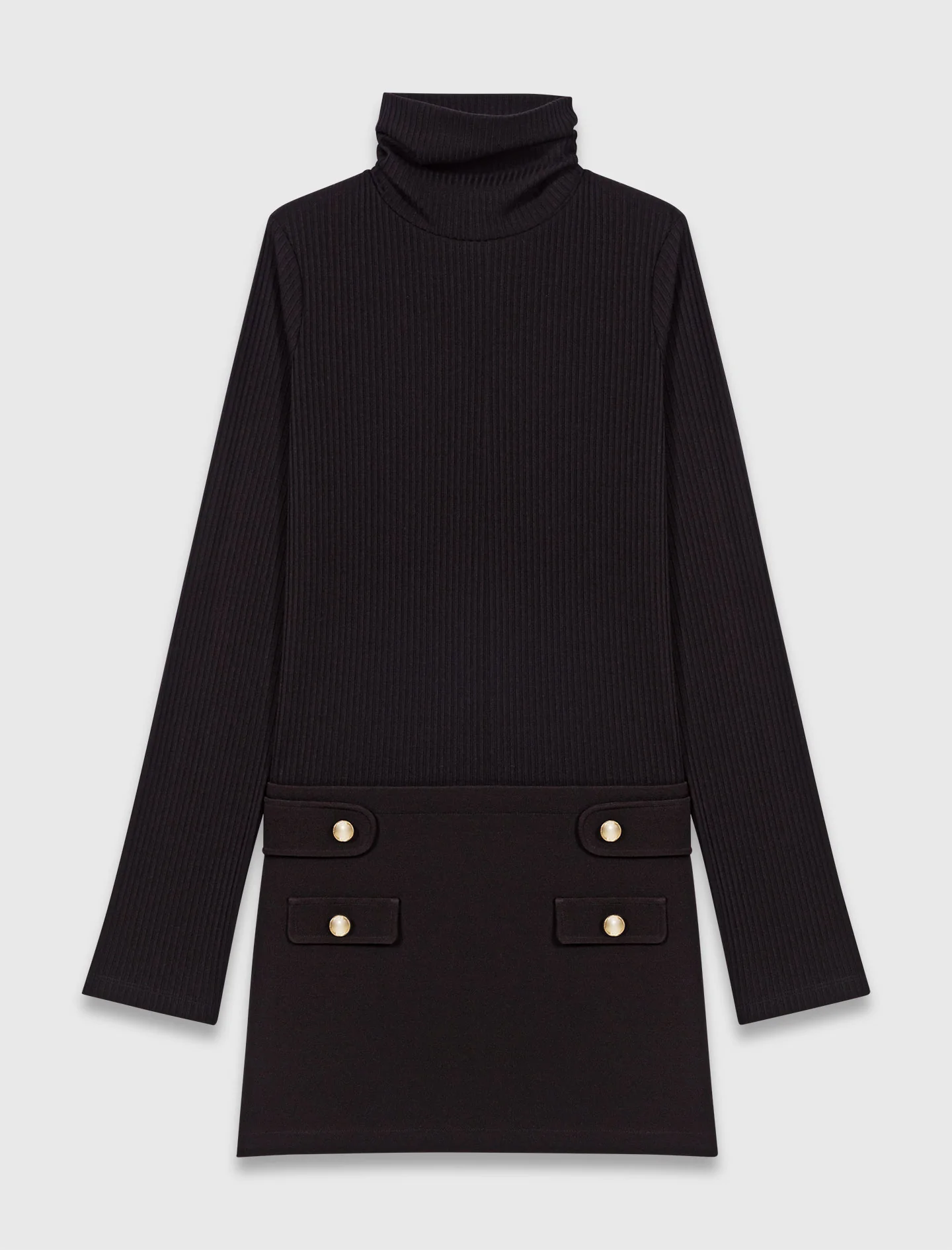 Short high-neck dress Black - Image 7