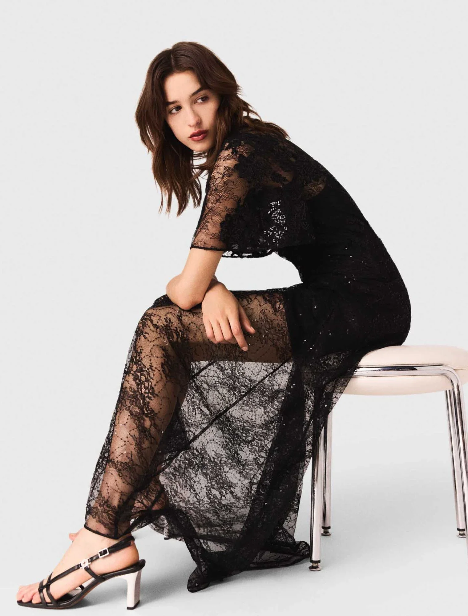 Lace maxi dress Black - Image 6