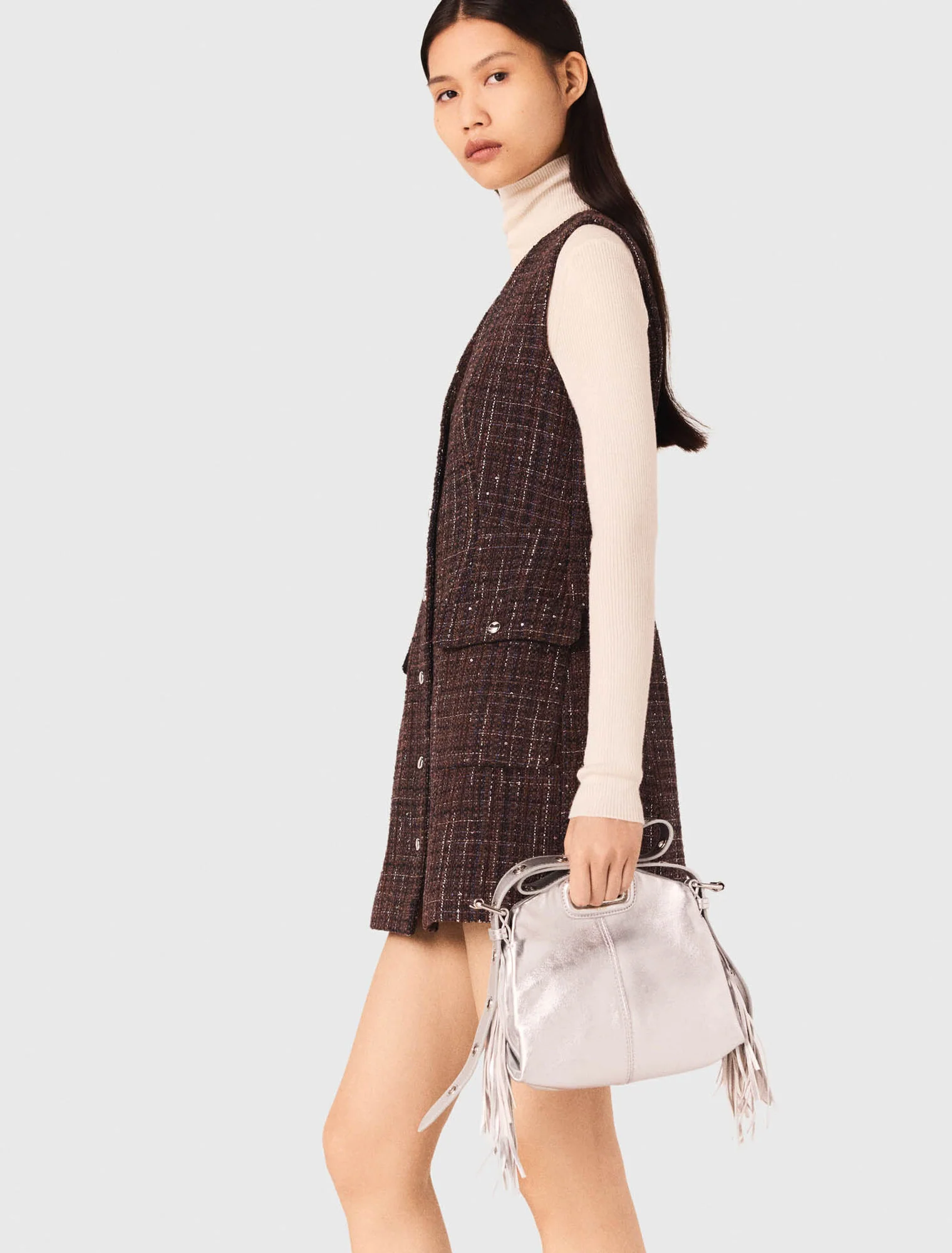 Short tweed dress Brown - Image 2