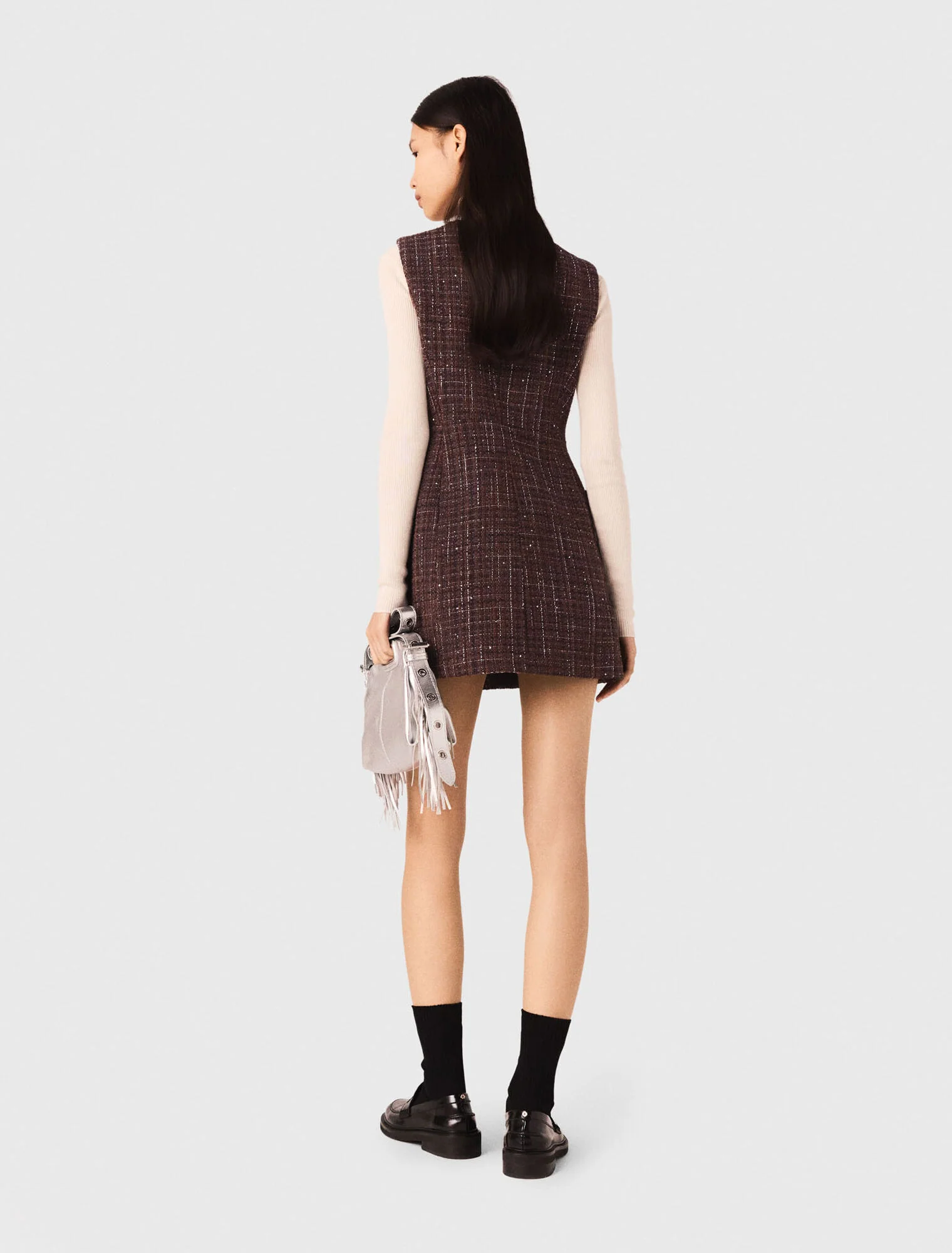 Short tweed dress Brown - Image 3
