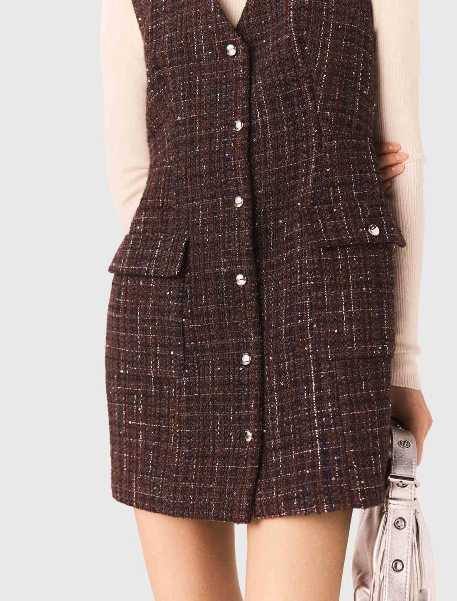 Short tweed dress Brown - Image 5