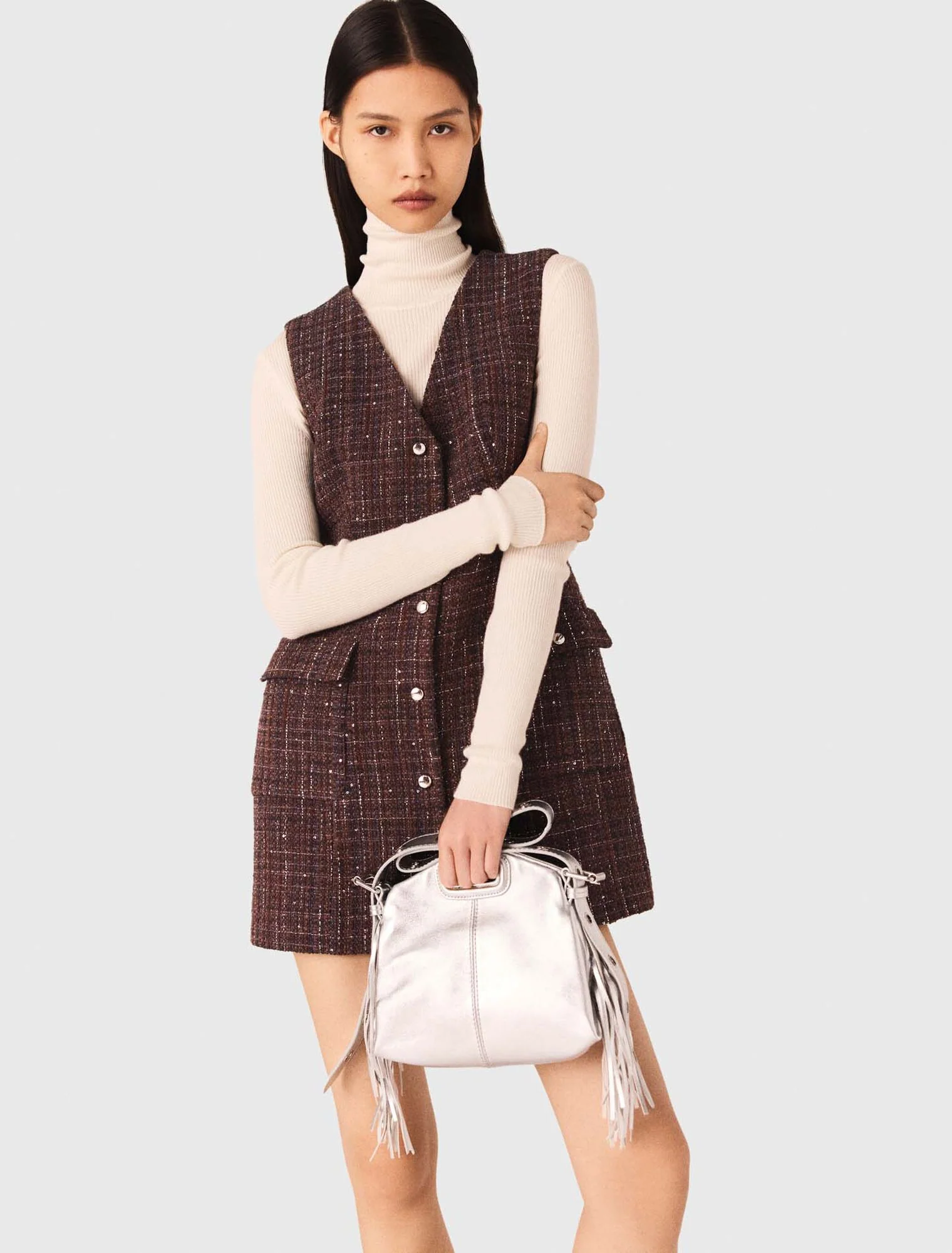 Short tweed dress Brown - Image 6
