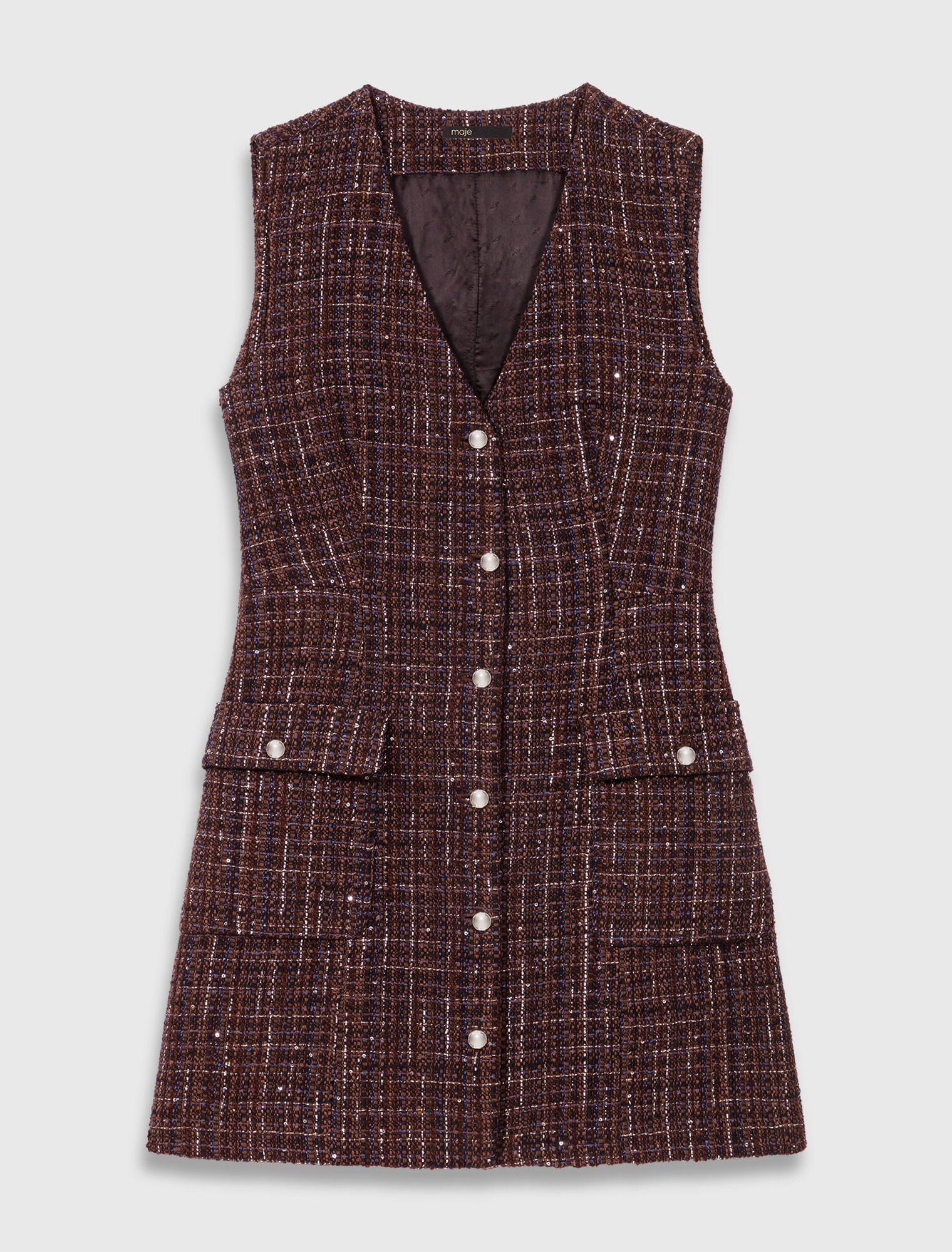 Short tweed dress Brown - Image 8