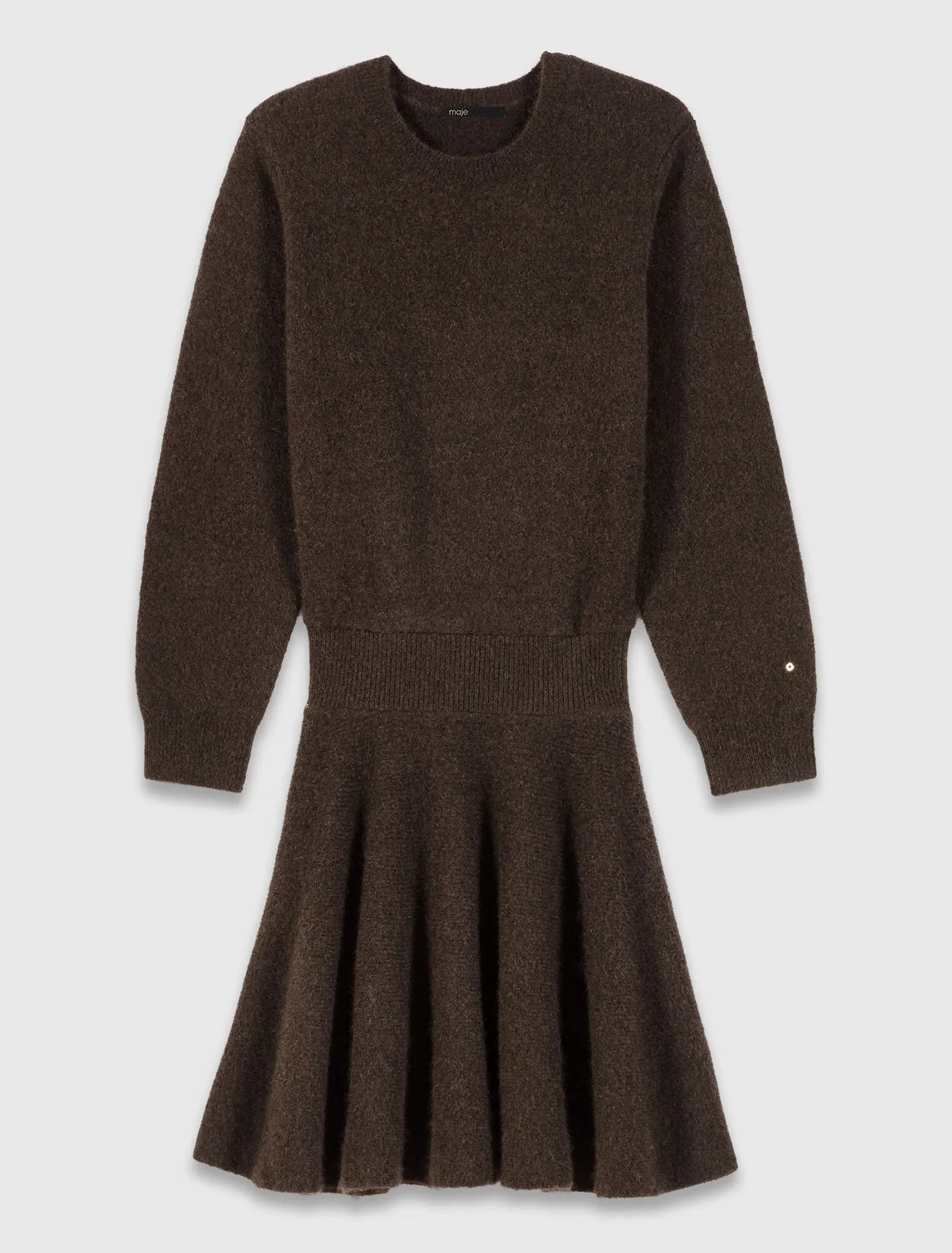 Short yak blend dress Dark Brown - Image 7