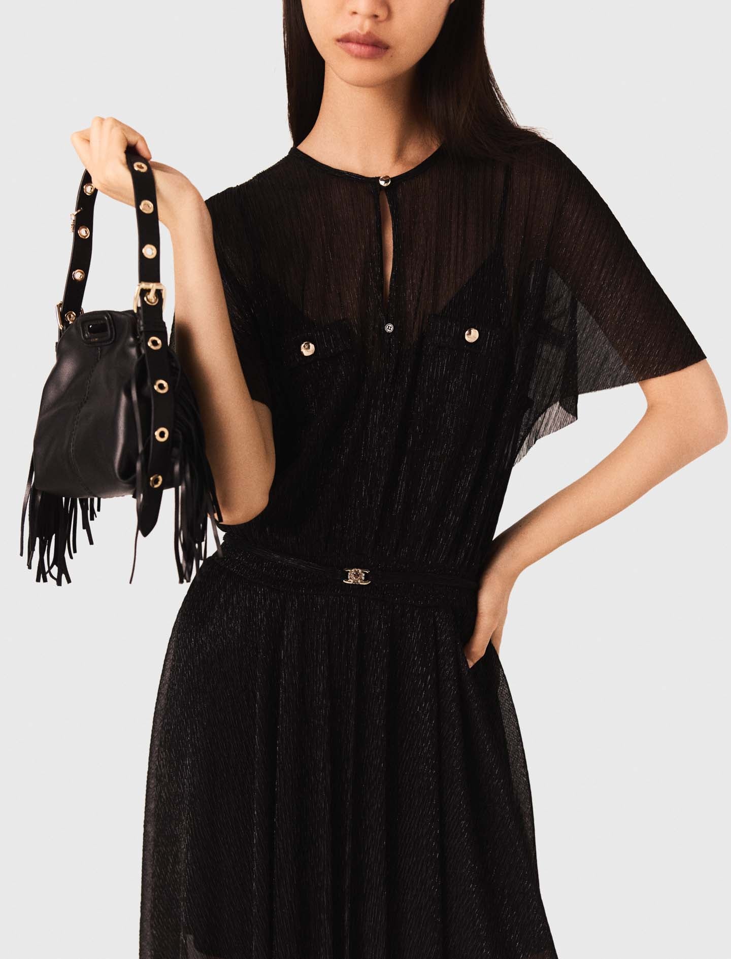 Metallic maxi dress Black - Image 5