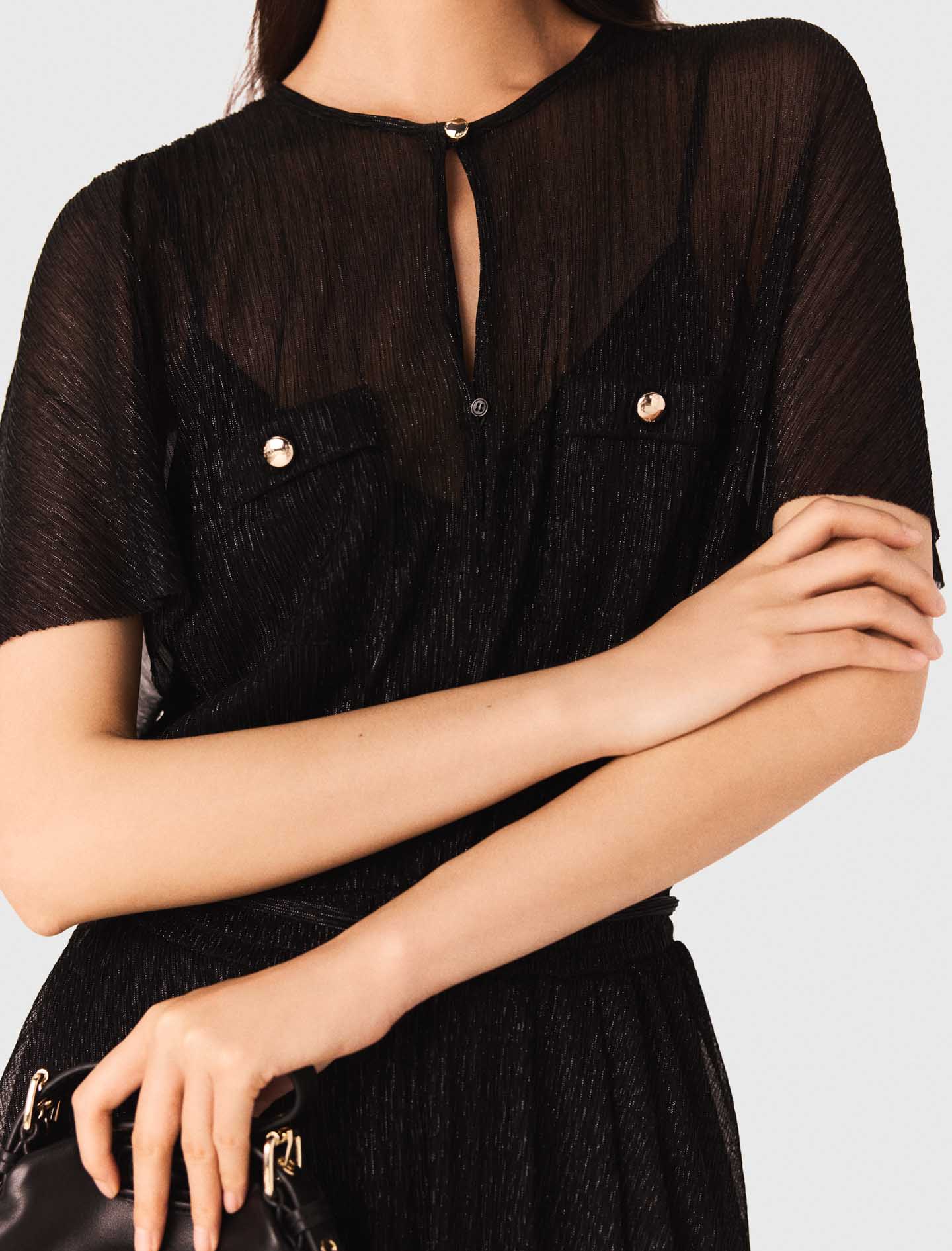 Metallic maxi dress Black - Image 6