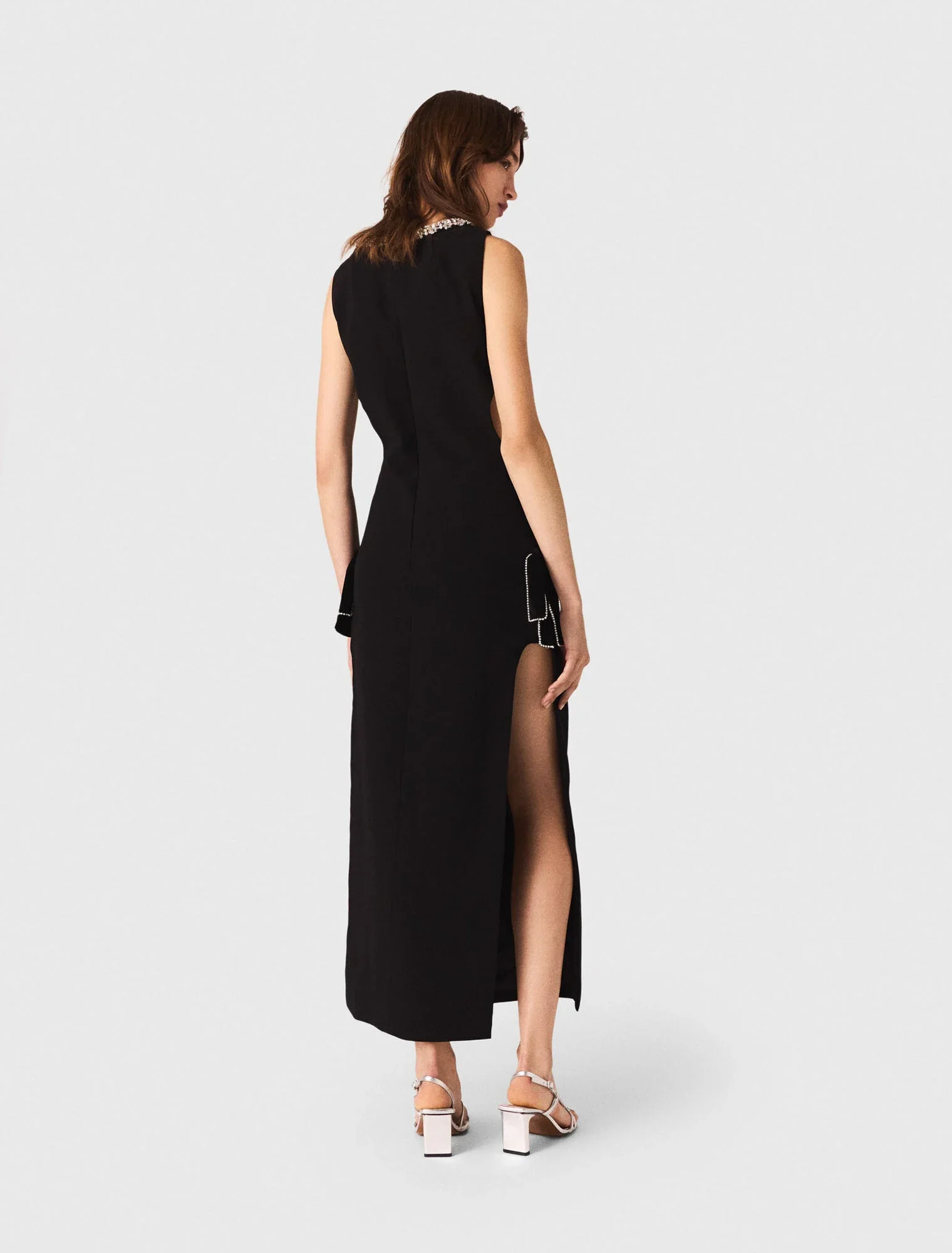 Jewel-collar maxi dress Black - Image 3