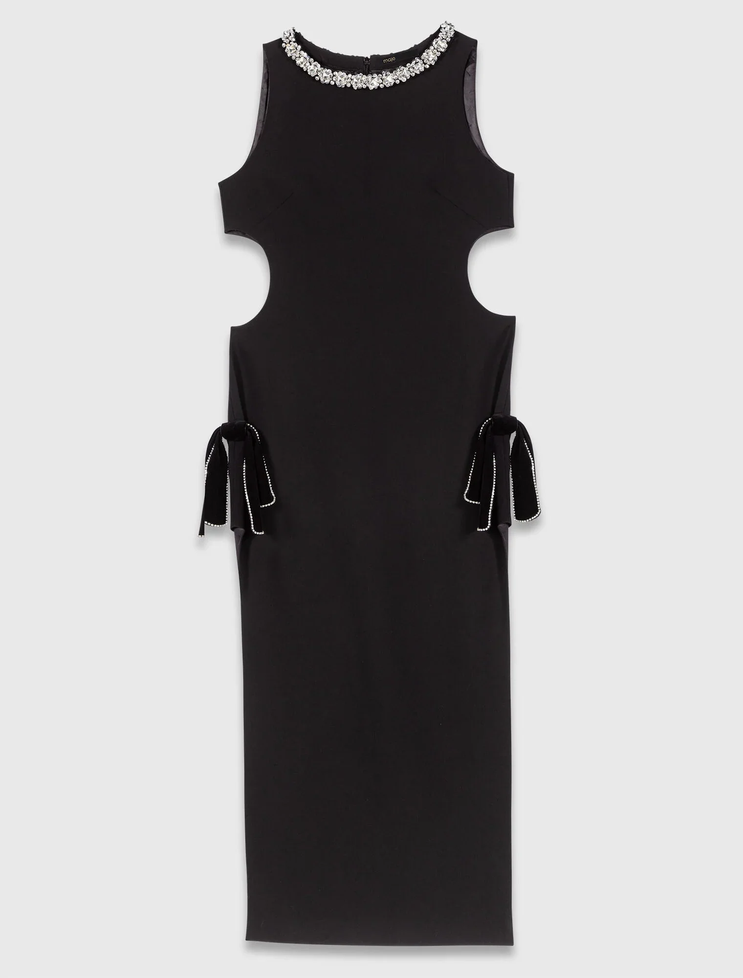 Jewel-collar maxi dress Black - Image 7