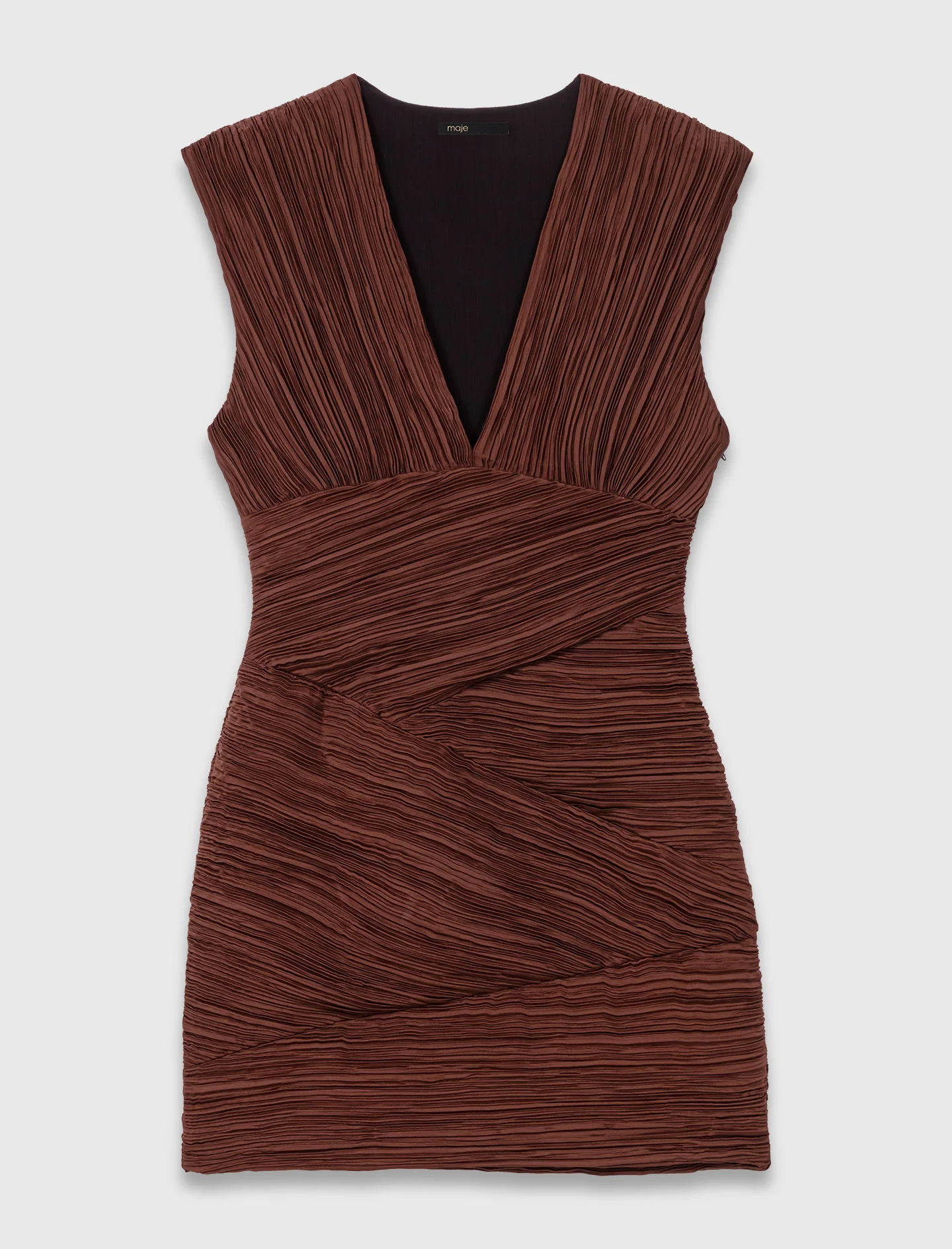 Short pleated dress Brown - Image 7