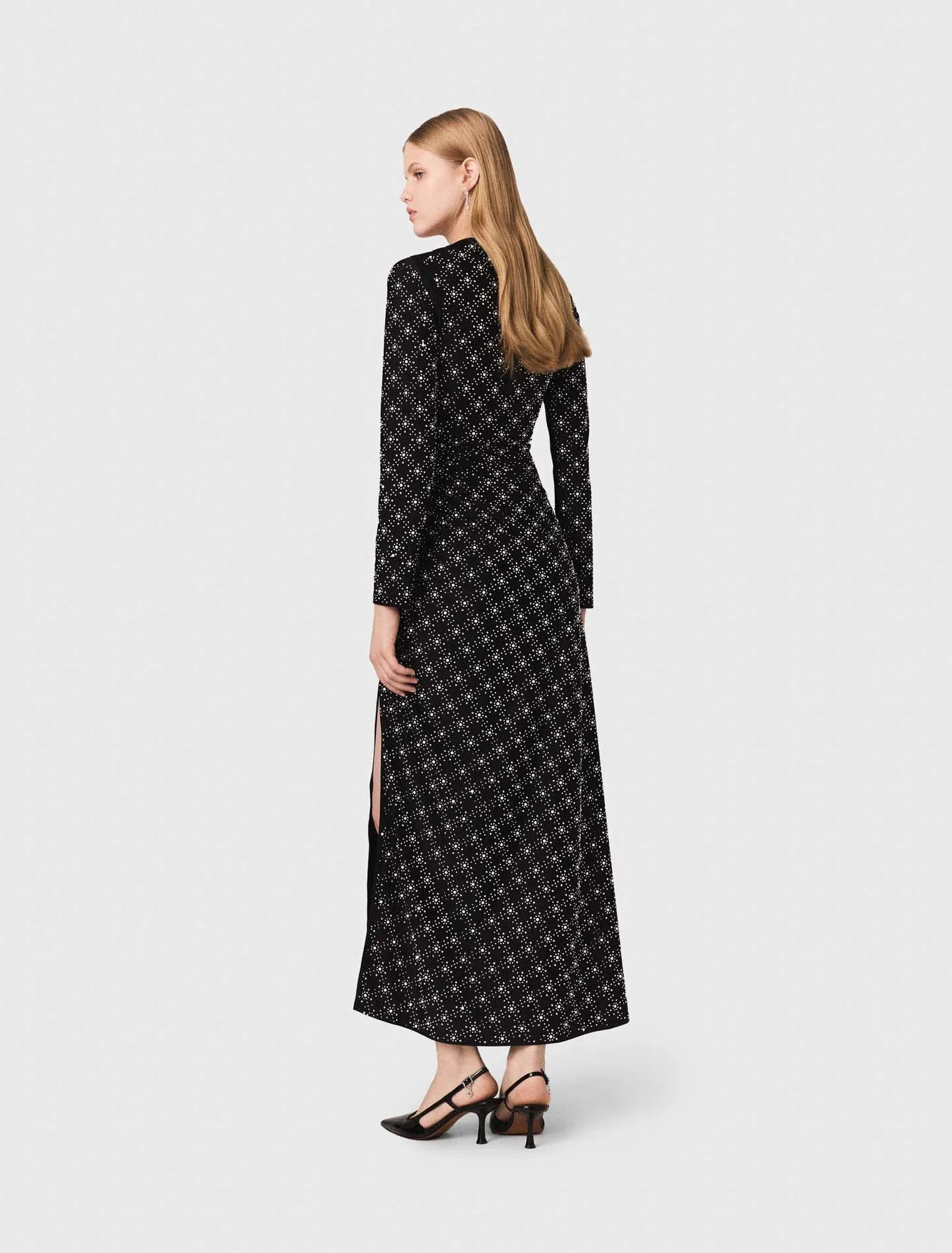 Beaded and rhinestone maxi dress Black - Image 2