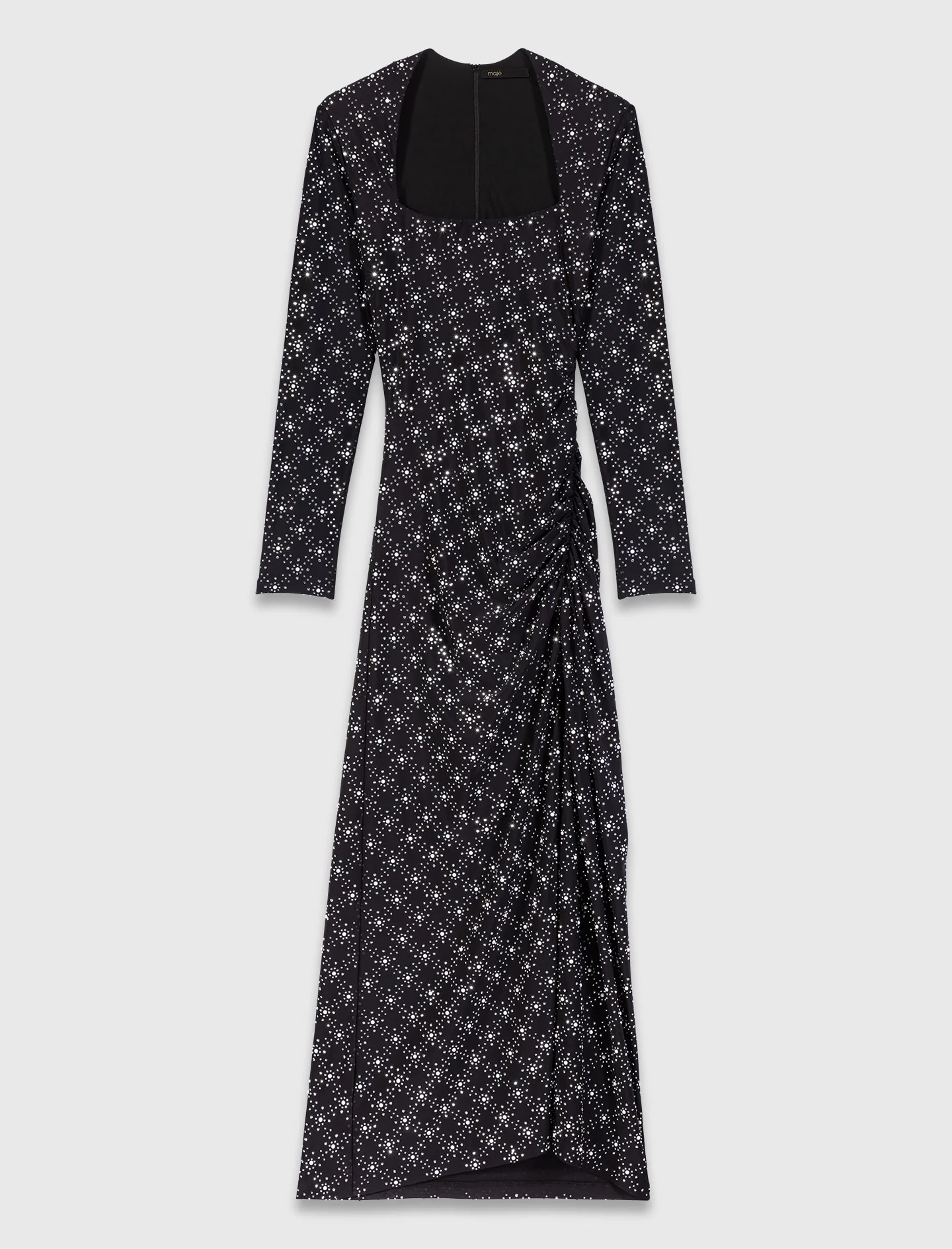Beaded and rhinestone maxi dress Black - Image 8