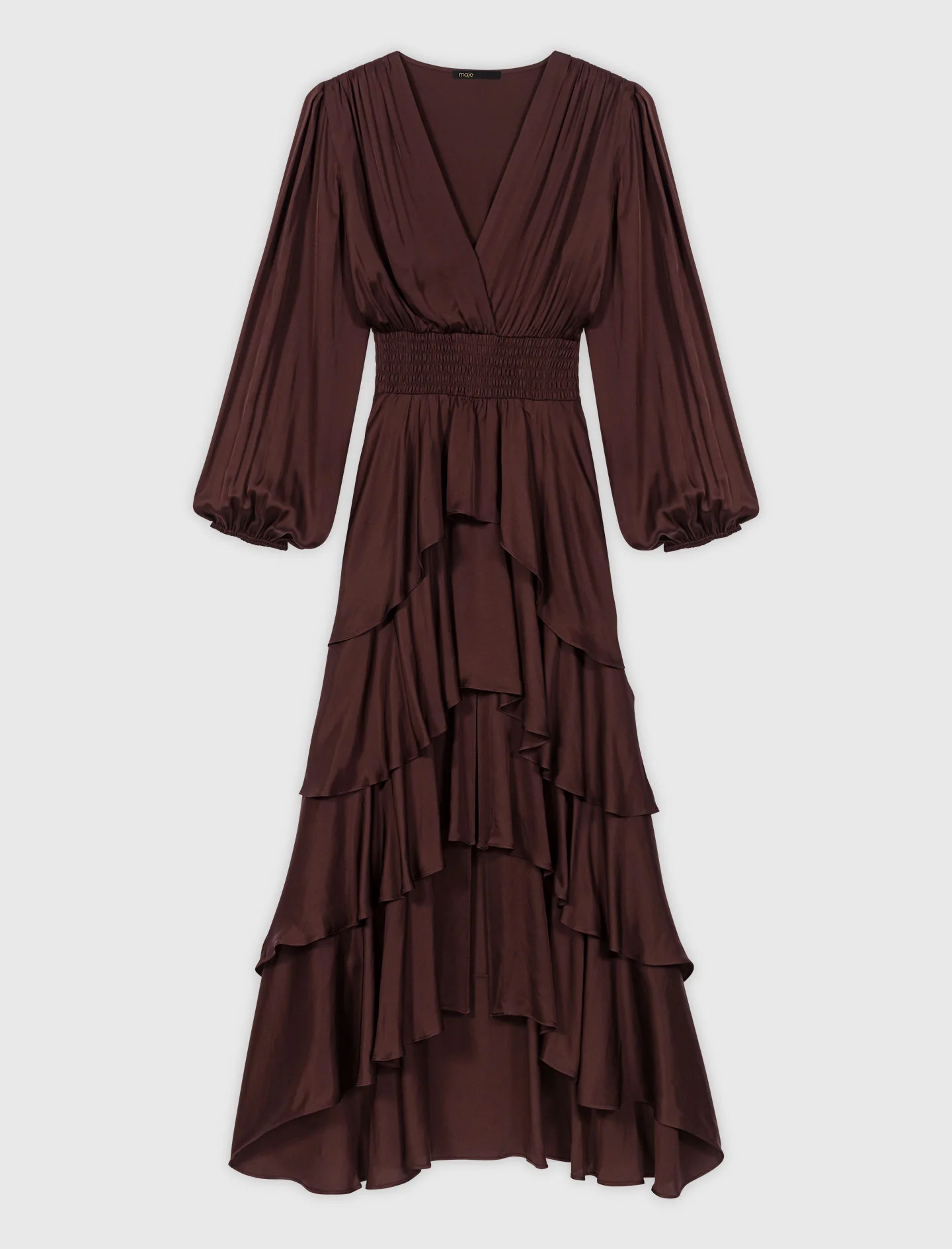 Flowy ruffled maxi dress Brown - Image 8