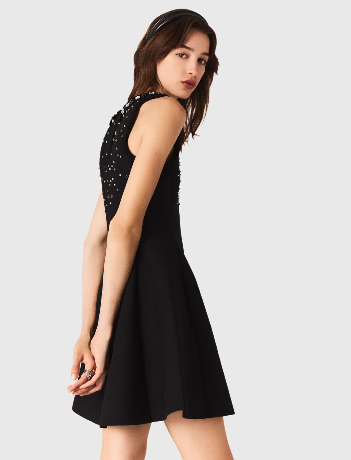 Jewelled skater dress Black - Image 2