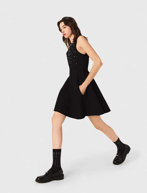 Jewelled skater dress Black - Image 4