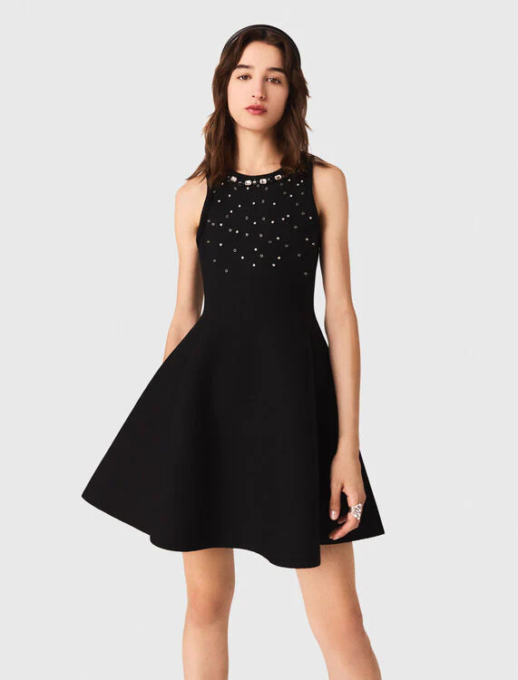 Jewelled skater dress Black - Image 5
